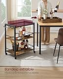 VASAGLE Drinks Trolley, Bar Cart, Serving Trolley with 2 Mirrored Shelves, Wine Holders, Glass Holders, for Home Bar, Kitchen, Dining Room, Black LRC092B62 - 4