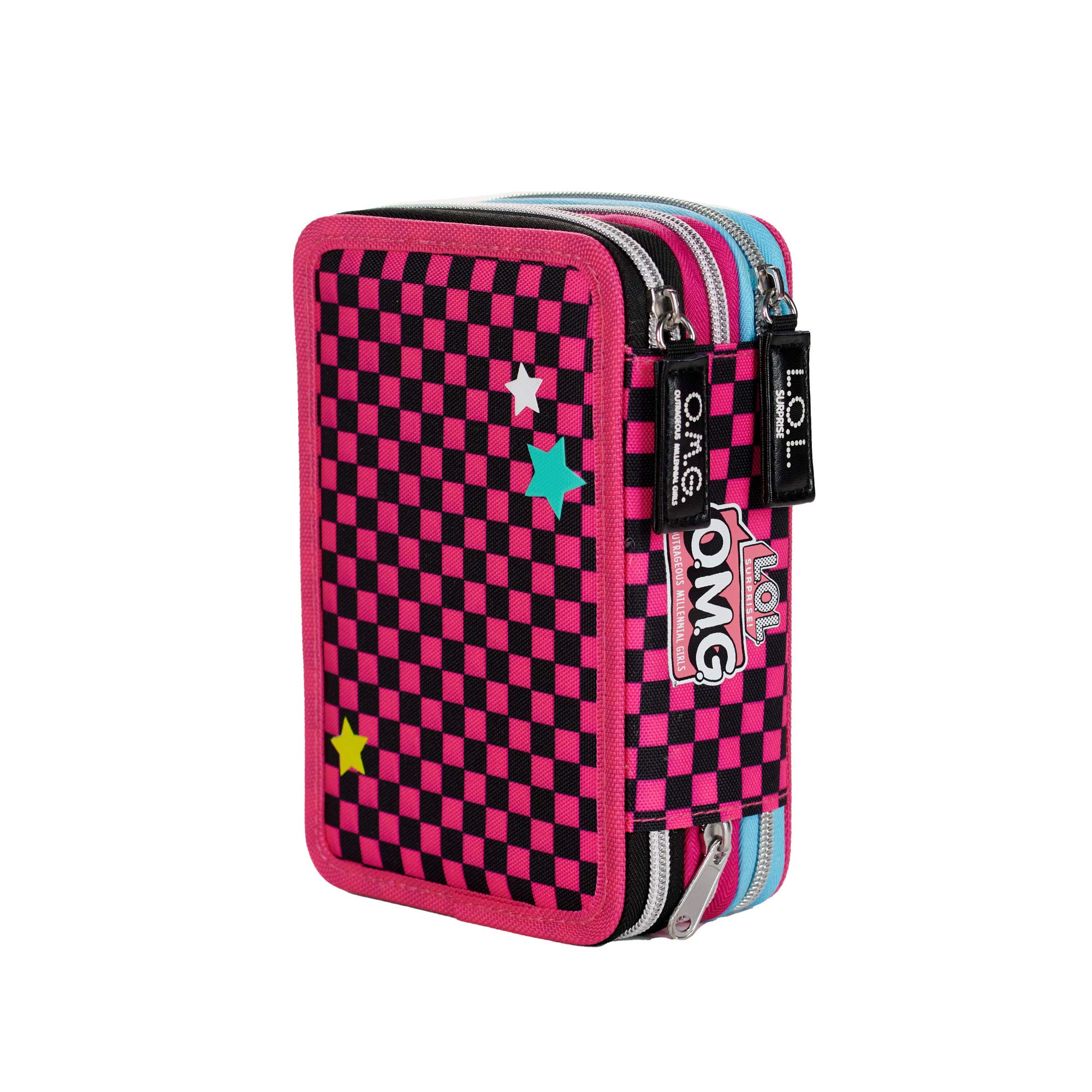 G.P. Schoolpack Zaino Scuola LOL O.M.G. Estensibile 40x29x13(+9) cm + Astuccio 3 Zip Completo