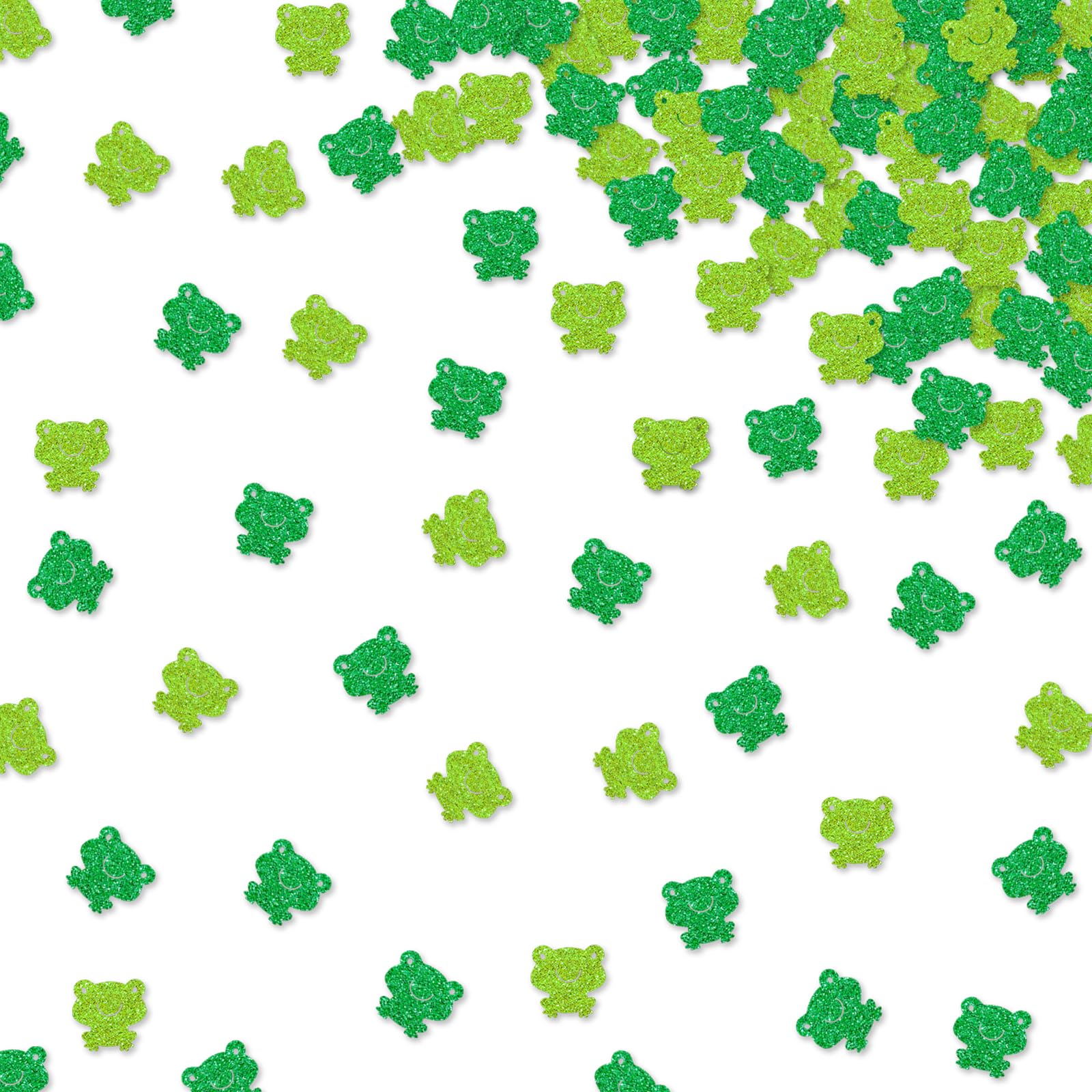 120pcs Frog Table Confetti, Reptile Animal Paper Confetti, Green Glitter Frog Birthday Table Scatter, Rainforest Animal Baby Shower Party Decoration