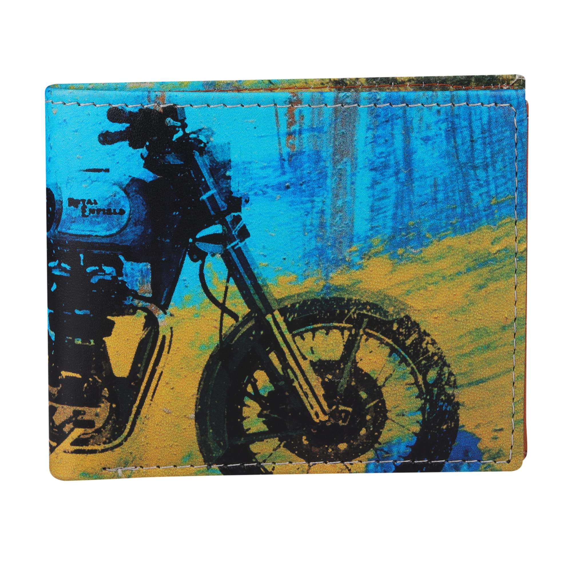 ShopMantra Men's Wallet | Wallet for Men's | Wallet for Boy's | Biker NYPD Printed Pu Leather Wallet for Men's/Boy's, Multicolor Bullet-tan, Casual