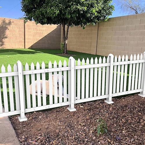 Miniatura 8 de ECOOPTS Paneles de valla de vinilo de 36 pulgadas de alto x 84 pulgadas de ancho, valla decorativa blanca para jardín, patio, piscina, pasillos (34