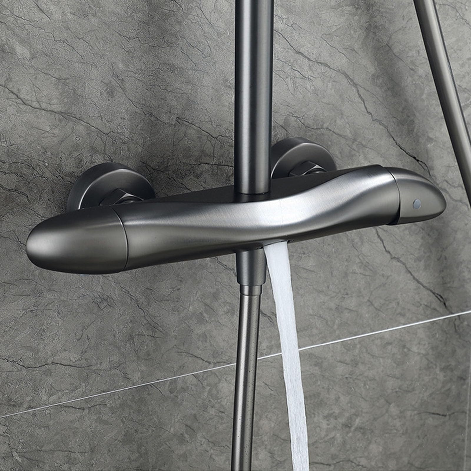 columna ducha termostatica de 38° con grifo gris Pistola