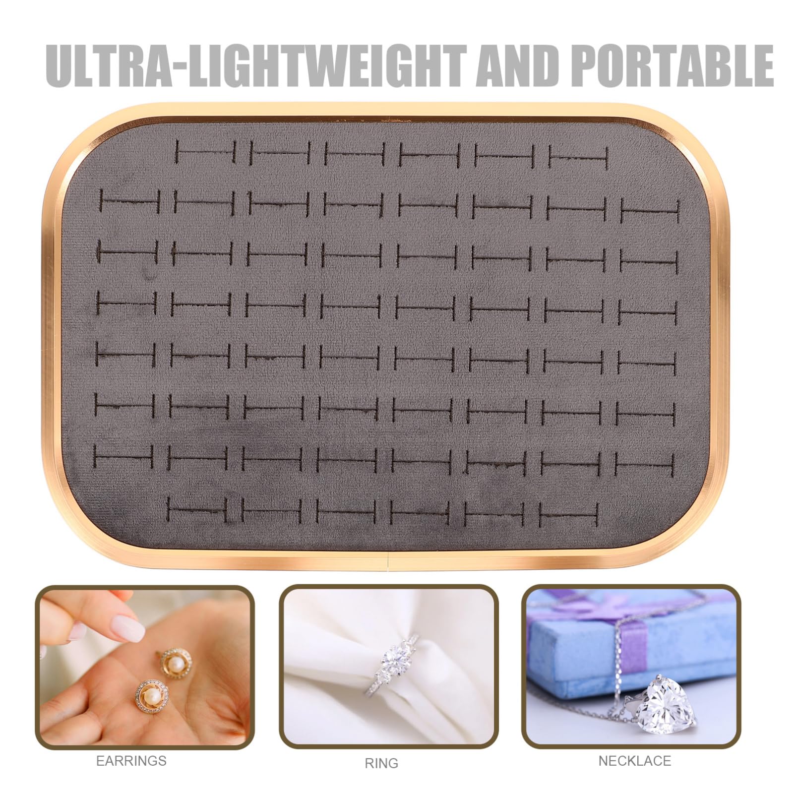 Alipis Bandeja de Terciopelo para Joyas Organizador Rectangular de Compartimentos Bandeja para Guardar Collares Aretes y Anillos para Niñas Esposas y Mamás