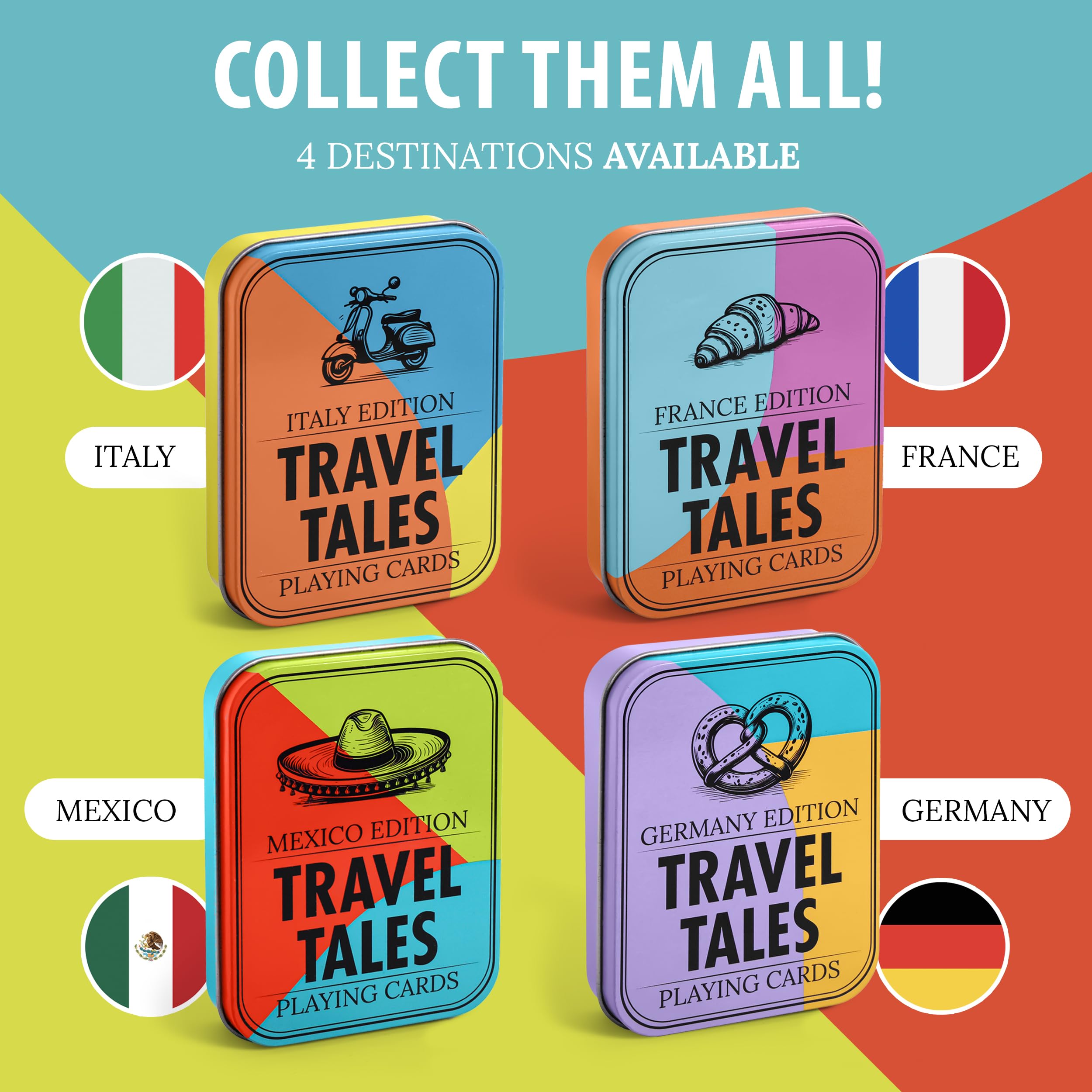 All7s Travel Tales Germany Edition - German Playing Cards for Adults - Language Learners - Gift for Travelers