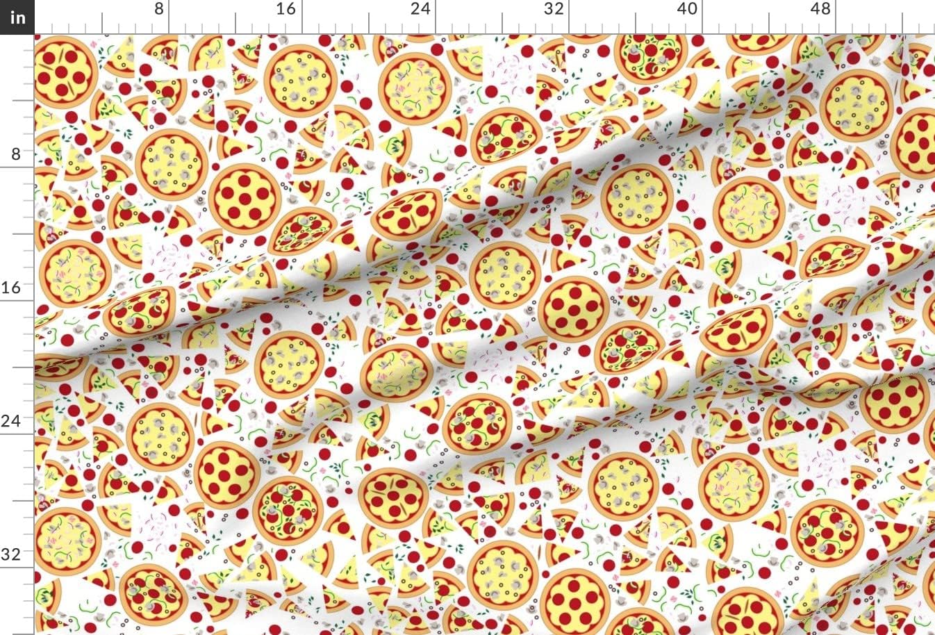 Spoonflower Fabric - Pizza Pepperoni Mushrooms Food Cheese Kids Party Printed on Minky Fabric by The Yard - Sewing Baby Blankets Quilt Backing Plush