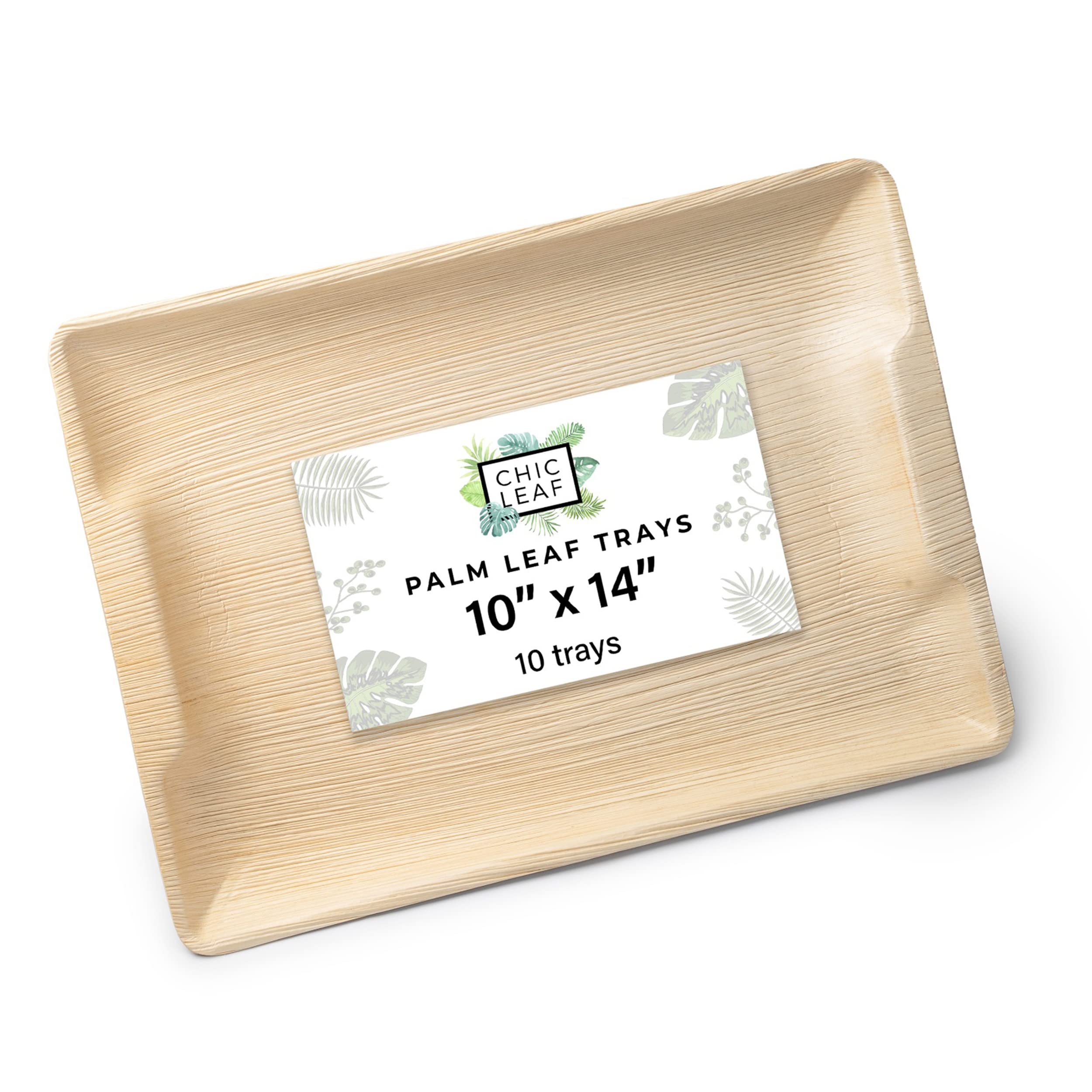 Chic Leaf Palm Leaf Trays Like Disposable Bamboo Serving Tray and