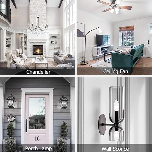 Miniatura 7 de Cotanic Bombilla LED regulable E12 para candelabro, 5000 K, equivalente a 60 W, luz de ventilador de techo, vela tipo B C35, candelabro de cristal