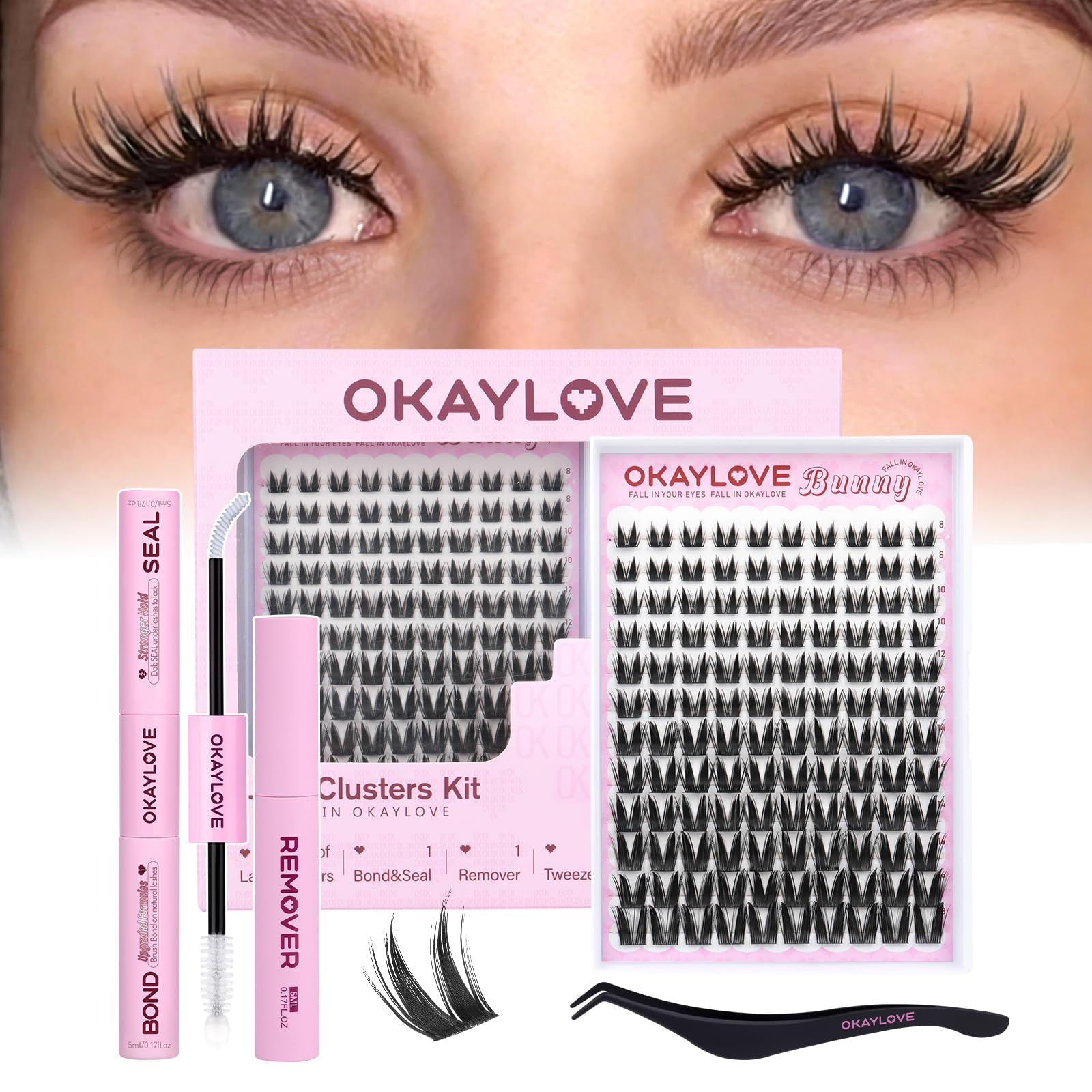 アイケア BONNY LASHES Premium Amazon.com: OKAYLOVE Bunny Lash Clusters Kit, 8-18mm Wipsy Lashes