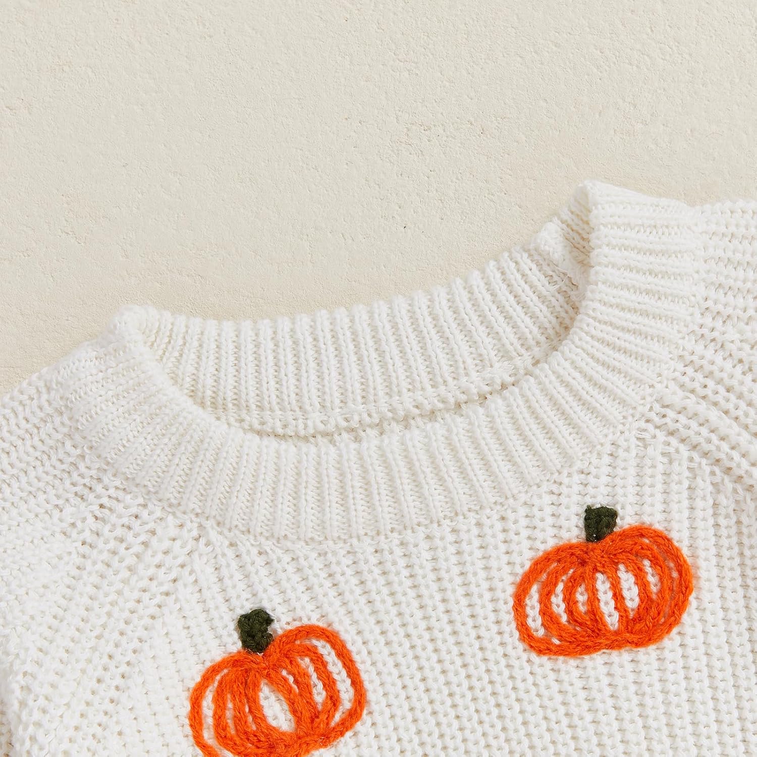Toddler Baby Girl Boy Halloween Outfit Pumpkin Embroidery Knit Sweater Sweatshirt Outerwear Fall Winter Clothes - Image 8