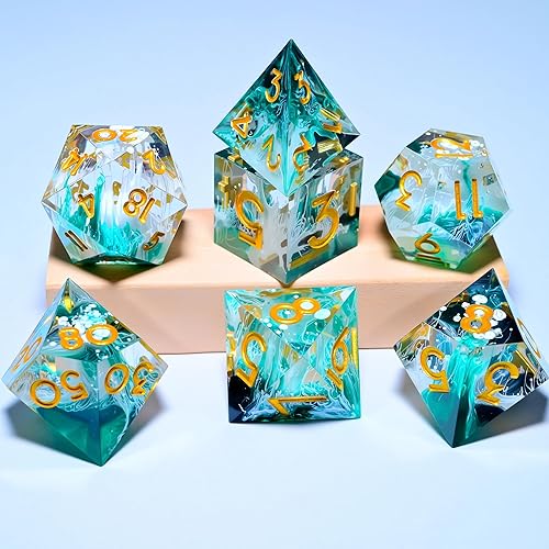 Miniatura 7 de Juego de dados de resina, juego de dados poliédricos DND de Calabozos y Dragones, adecuado para juegos de rol, RPG Explorer Magic The Gathering