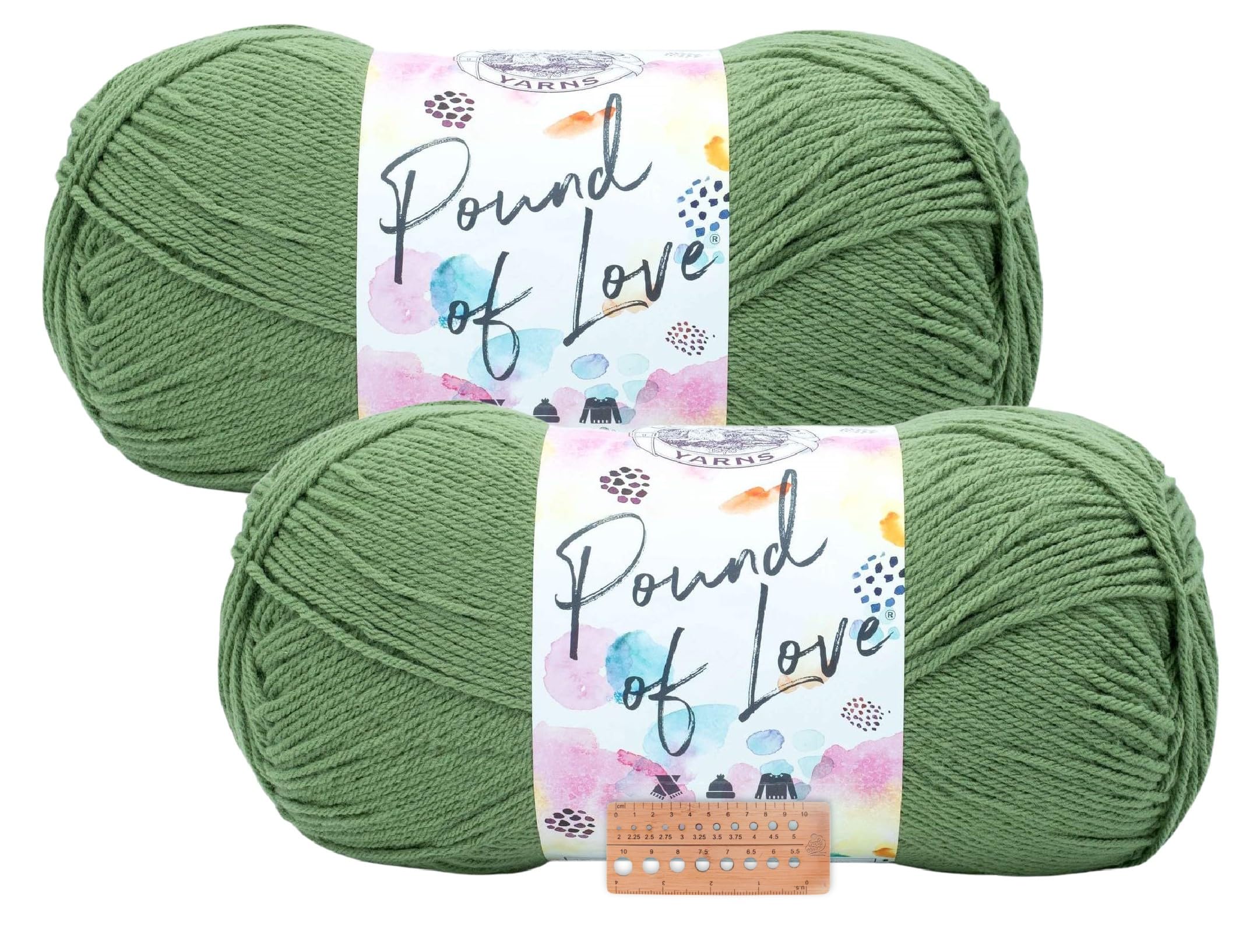 Lion Brand Yarn Pound of Love olive laine acrylique couverture et layette