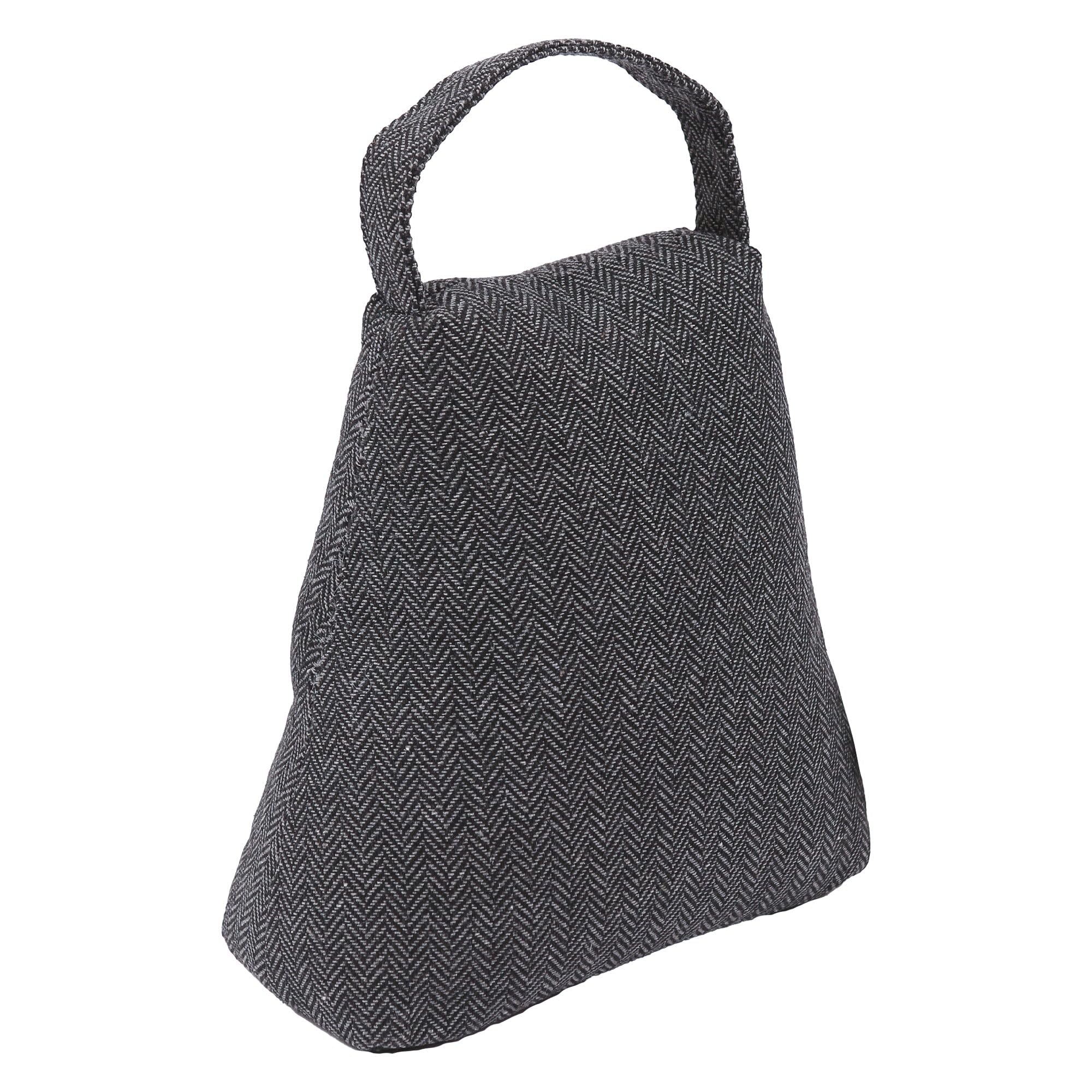 CKB LTD Fabric Door Stopper – Heavy 1.5kg Weighted Interior Decorative Door Stop - Non-Scratch Floor Door Holder for Home, Office Carpet & Hard Floors (Grey Bag)