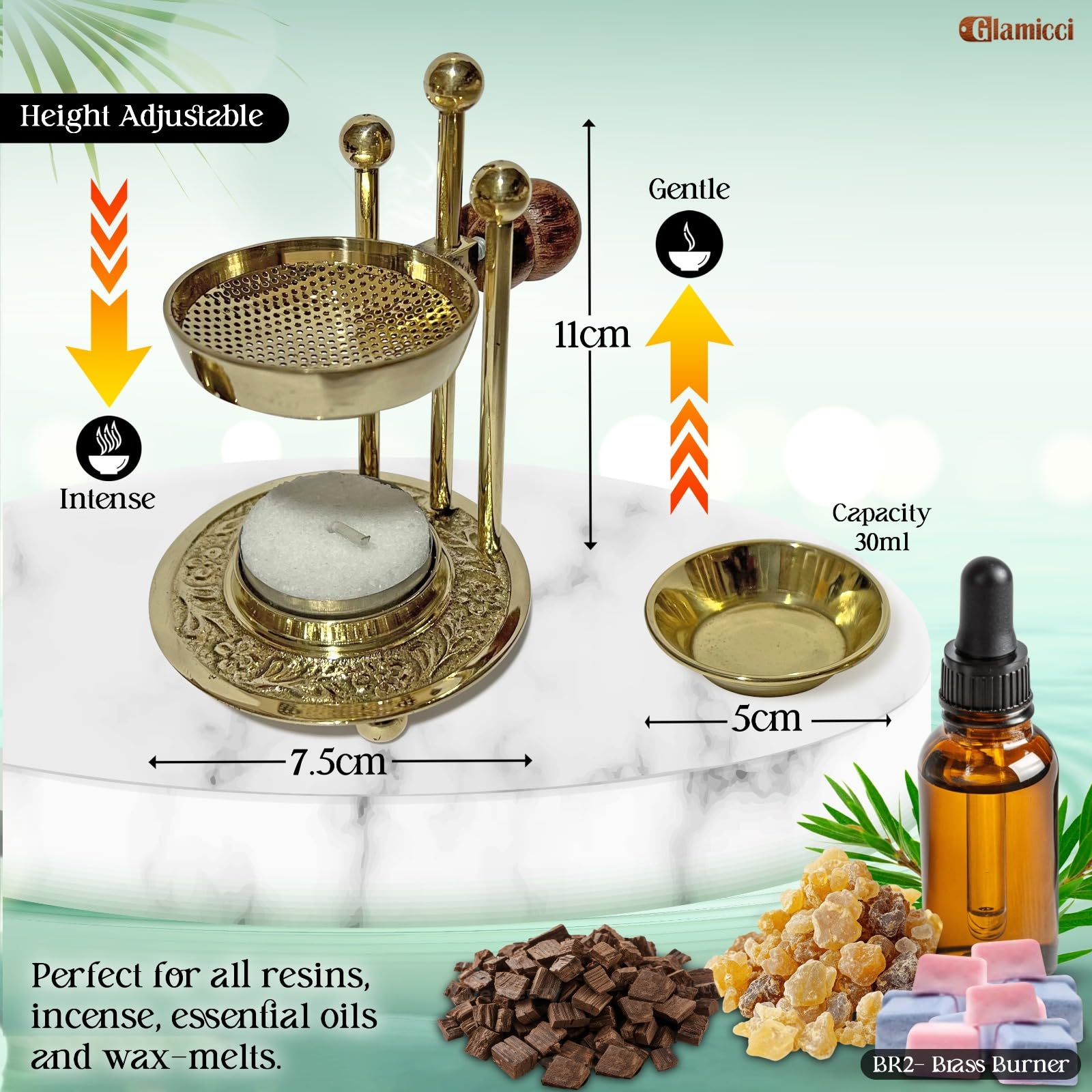 Aceites esenciales | Quemador de cera derretida con soporte para velas de té, elegante difusor de aromaterapia para el hogar, la oficina y el spa, aromas relajantes, regalo de ambiente calmante para