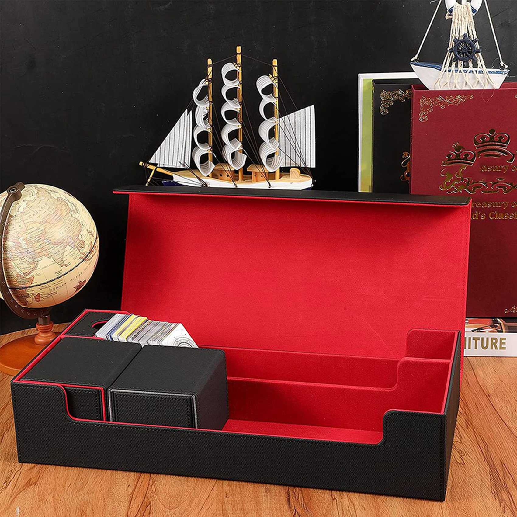 2 cajas de cartas con capacidad para más de 550 mazos, caja de almacenamiento de cartas Yugioh, caja magnética de guardia de tarjetas coleccionables