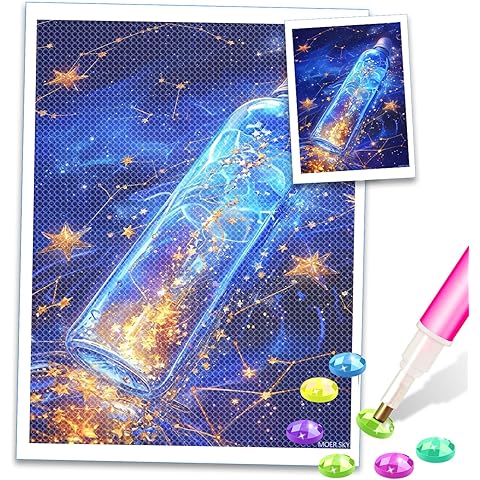 MOER SKY Aquarius Constellation Diamond Painting Kits for Adults, DIY 5D Constellations Diamond Art Full Drill for Adult, for Beginner Home Wall Decor Gift 12x16 Inch