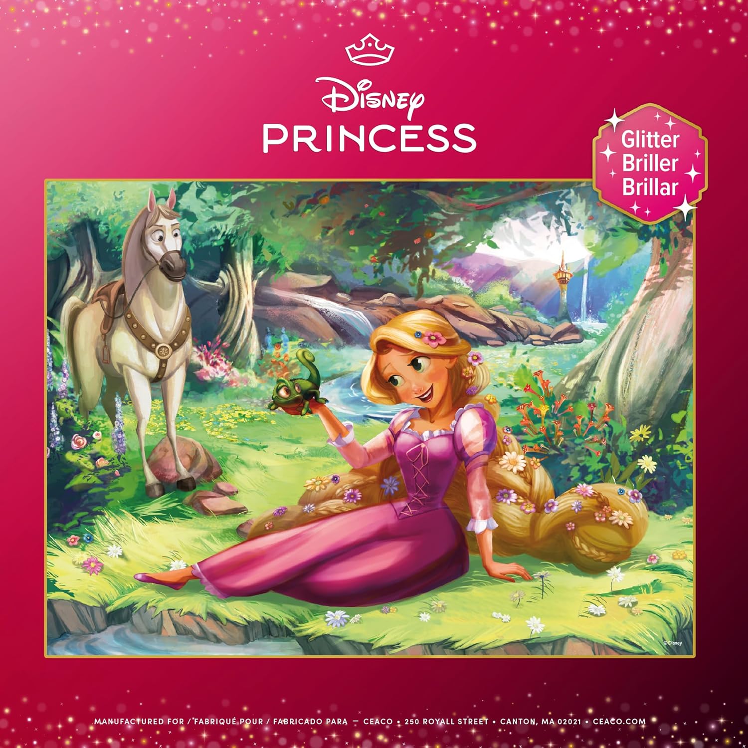 Ceaco - Disney - Princess Trio - Rapunzel and Pascal - Glitter Puzzle - 100 Piece Jigsaw Puzzle