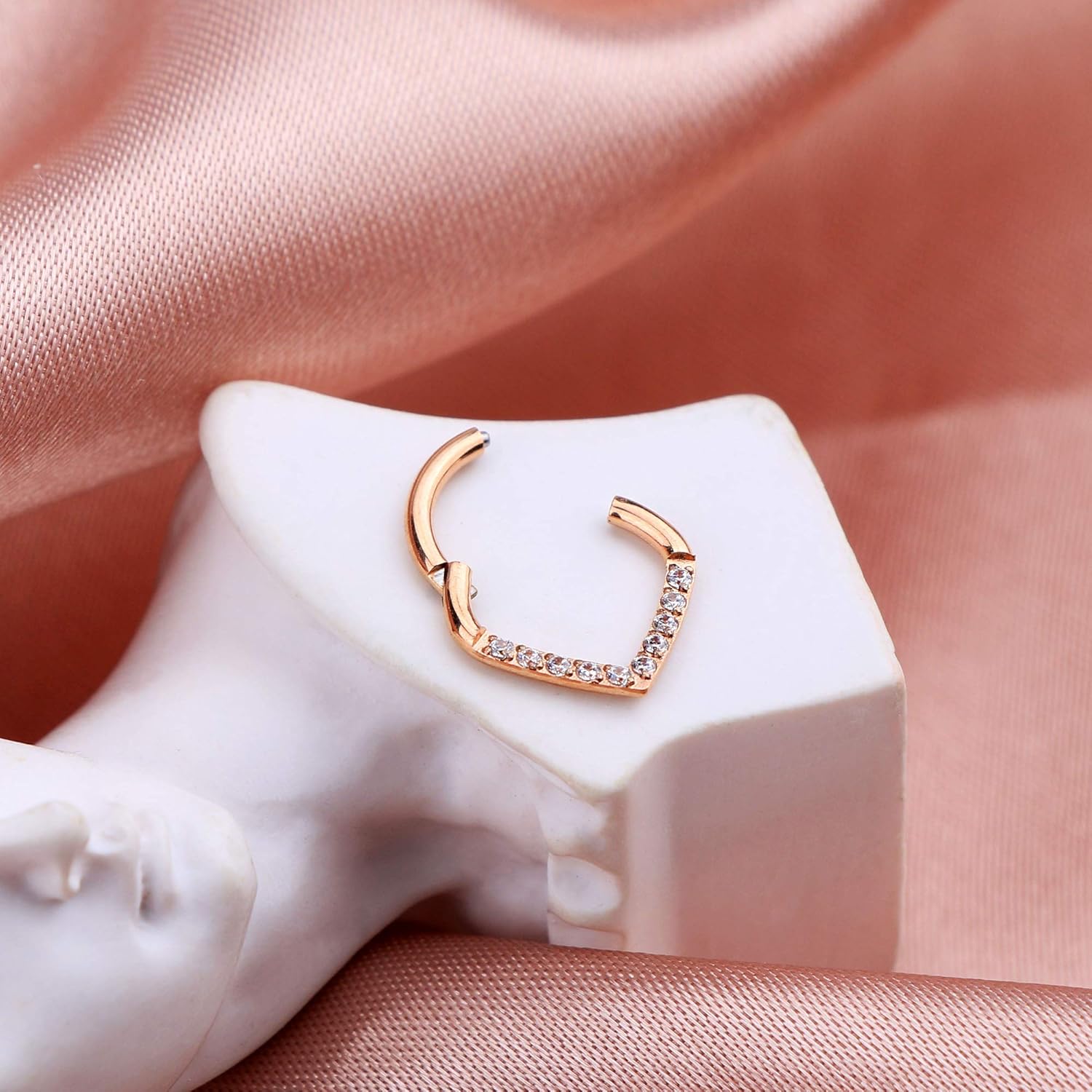 CM Crareesi Mania Teardrop Daith Earrings Hoop Hinged Clicker Rings 16G Helix Cartilage Earrings Hoop 316L Stainless Steel CZ Helix Tragus Daith Septum Clicker Jewelry - Image 5