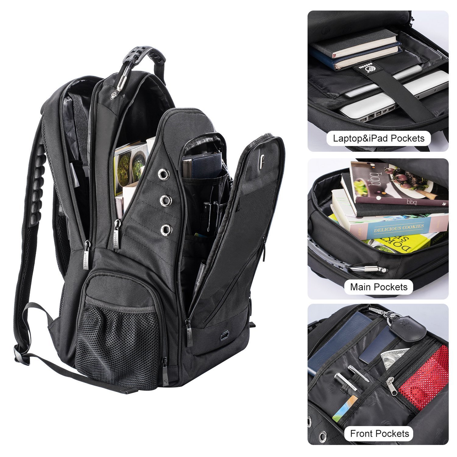 amazon sosoon laptop backpack 17 inch DUSLANG for Travel with Backpack Rain Cover College Backpack for Men Laptop Bag with USB Charging Port,Black : Electronics Sosoon Laptop Backpack, Extra Large