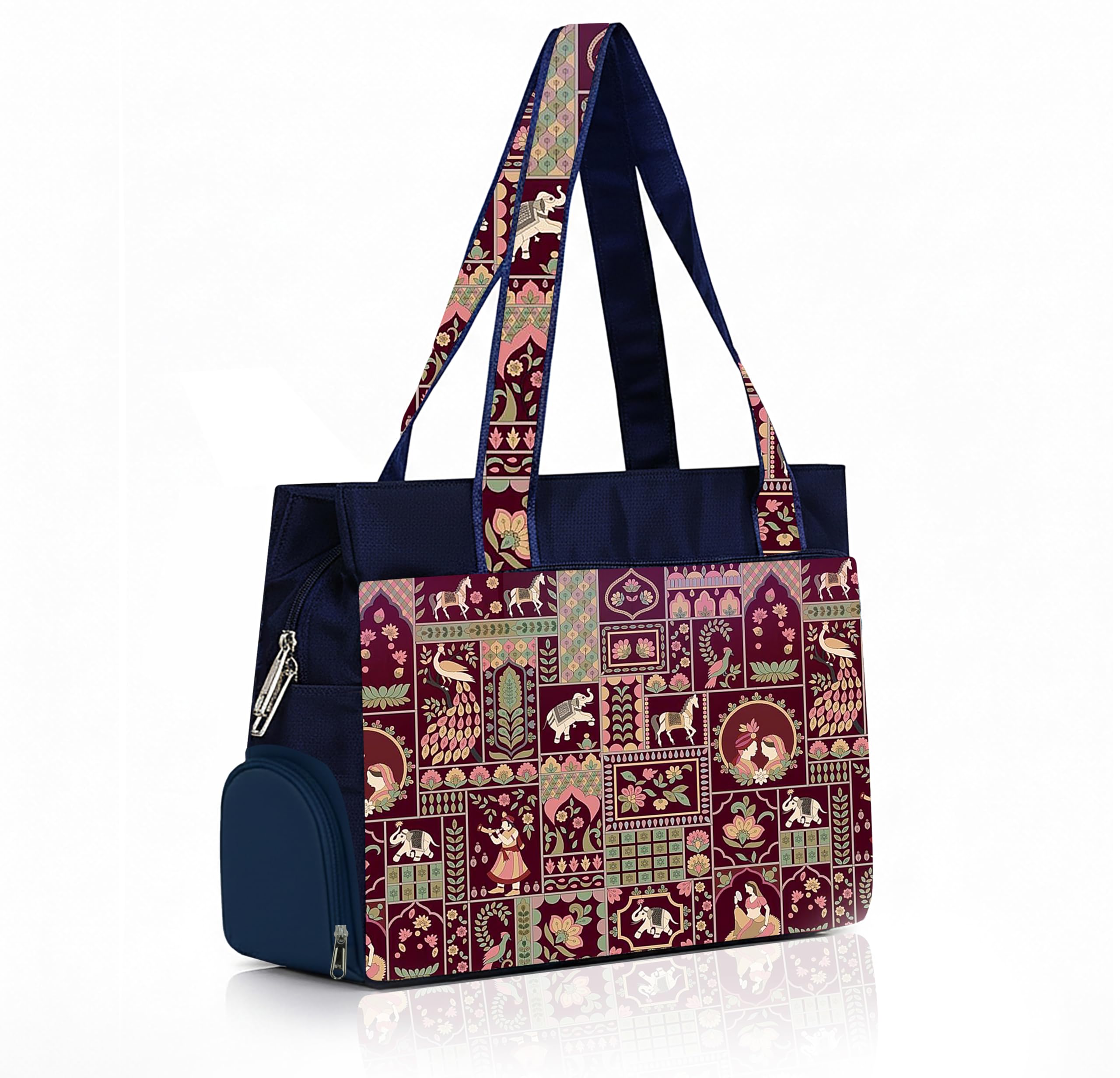 Printed Handbag for Women | Office Bag | Stylish Bag for Office Use | Nylon Large Shoulder Bag 20 Liter | Stylish Tote for Office Use | Purse for Women | Vegan Handbag | Daily & Travel Use-image-11