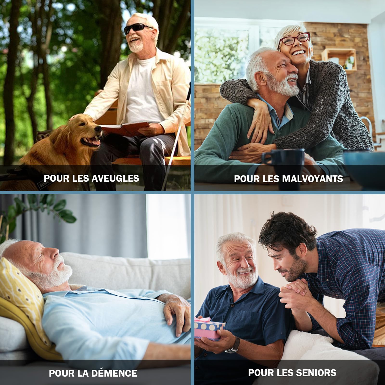 Hearkent Montre Parlante pour Malvoyant Homme, avec Voix Française | Grands Chiffres Clairs et lisibles, Voix Puissante, Durée l'étalonnage Automatique Réception Signal