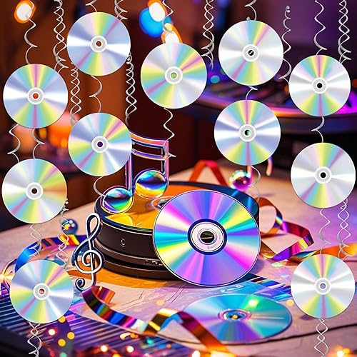 Miniatura 5 de Decoraciones de fiesta de los años 90 y 2000, remolinos colgantes con temática de los años 90, decoraciones de fiesta de cumpleaños de los años 90,