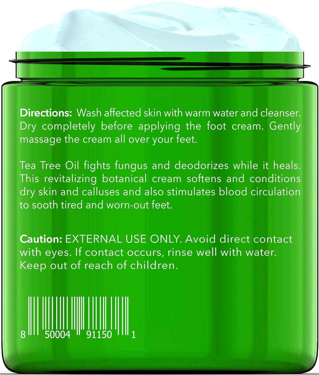 Tea Tree Oil Foot Cream for Dry Cracked Feet – Tea Tree Cream for Athletes Foot Fungus, Dry Cracked Skin, Nail Fungus, Ringworm, Jock Itch and Itchy Skin – Moisturizing Body Cream - 8 oz : Beauty & Personal Care
