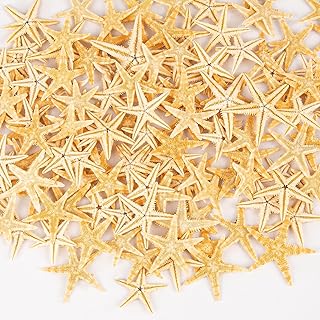QEQEKAKA 200 PCS Starfish for Crafts 0.4" to 1" Natural Small Starfish Decor Bulk, Mini Starfish for Wedding Beach Theme D...