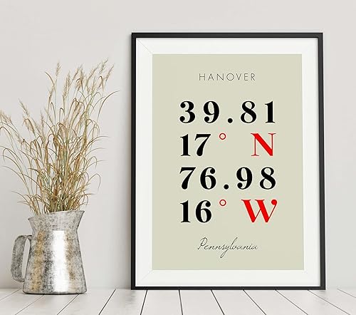 Miniatura 6 de Mapa de Hanover, Pennsylvania, Coordenadas Multilíneas de Colores (24x36)