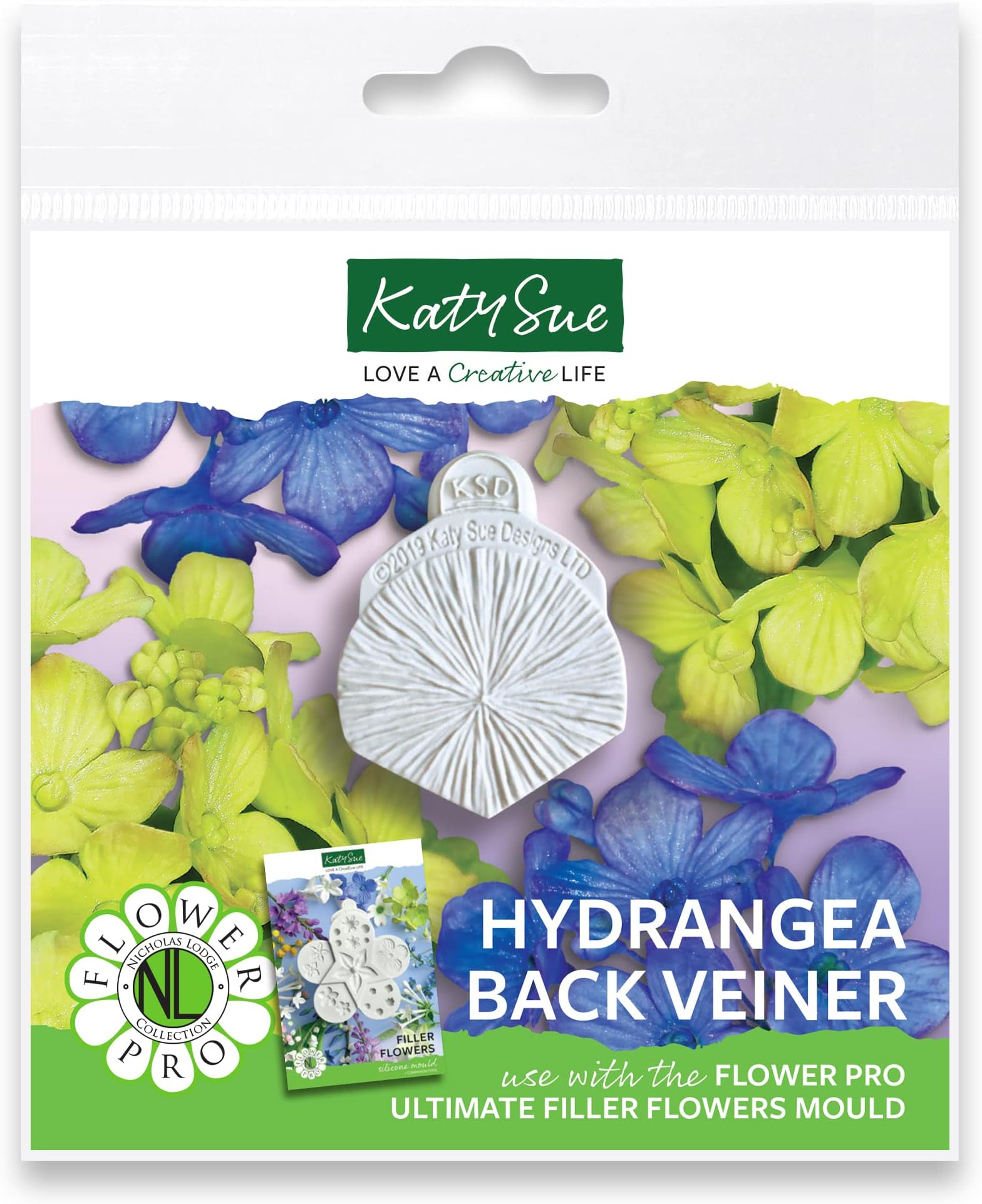Filler Flower Hydrangea Petal Veiner, Silicone Sugarpaste Icing Mould, Flower Pro by Nicholas Lodge for Cake Decorating, Crafts, Cupcakes, Sugarcraft, Candies, Cards and Clay, Food Safe Approved