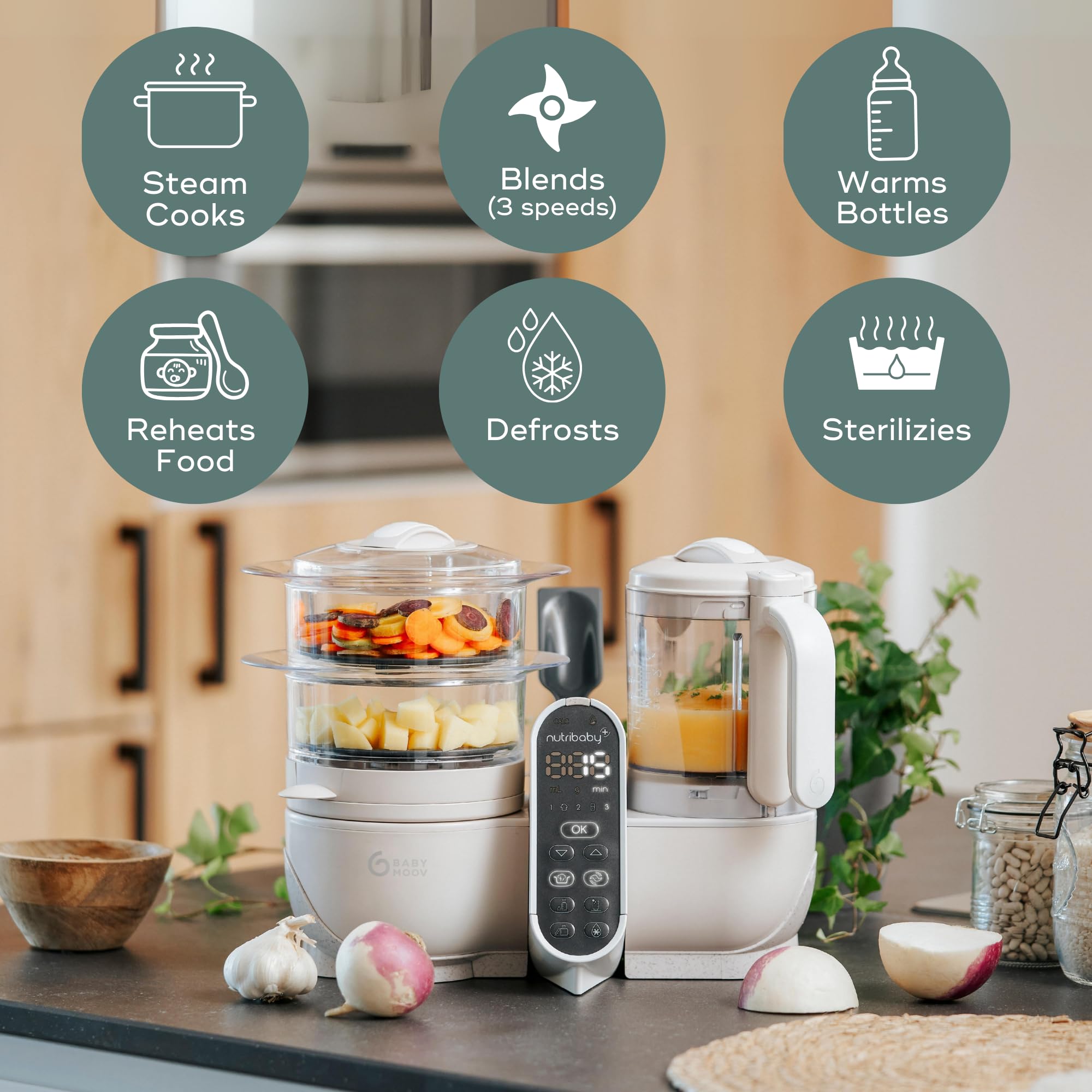 Amazon.com : Babymoov Duo Meal Station 6-in-1: Multi-Speed Baby 