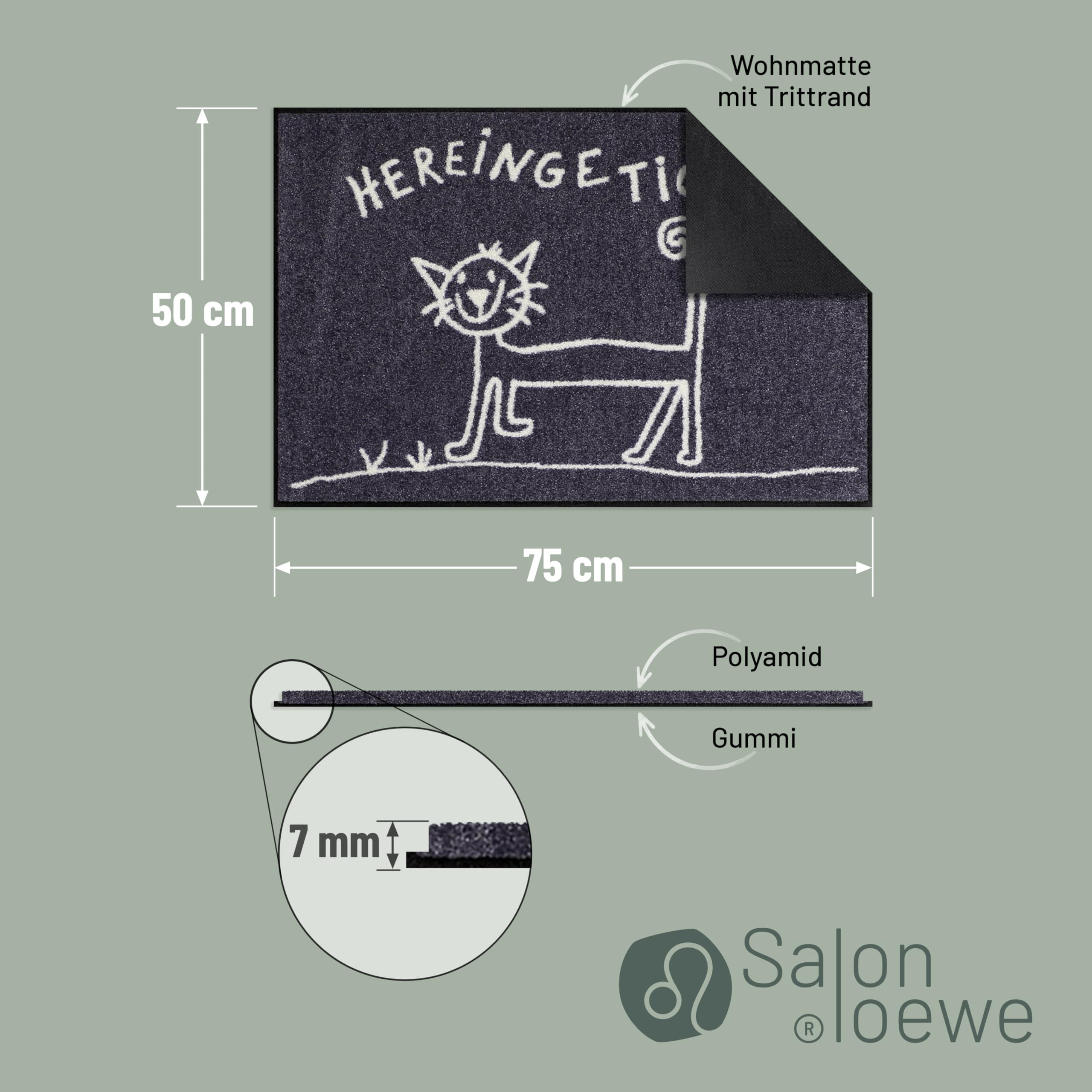 Salonloewe Fußmatte waschbar Hereingetigert 50x75 cm SLD1371-050X077