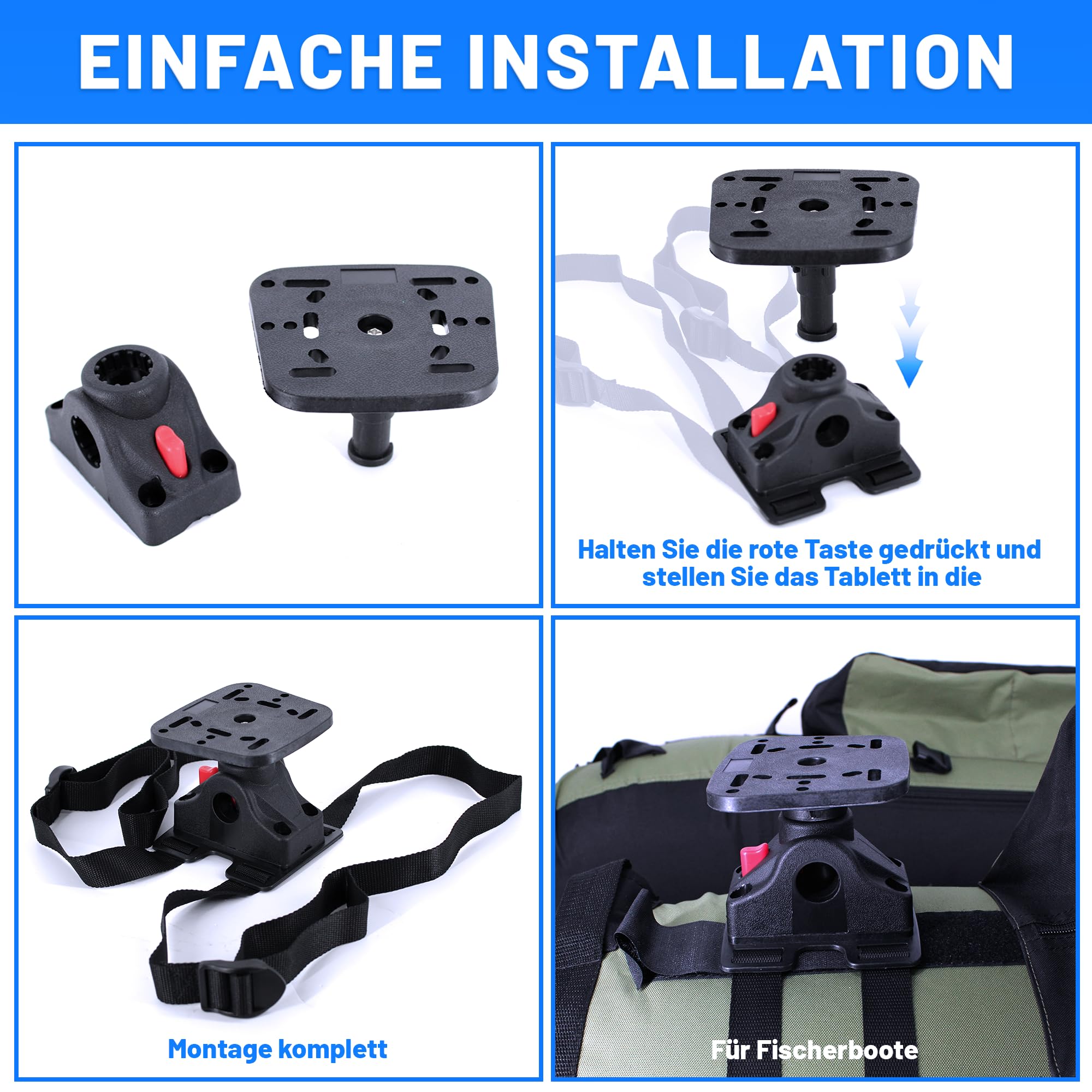 Fish Finder Mount 1.5 base a sfera per kayak, supporto elettronico marino per barca, pla di montaggio universale