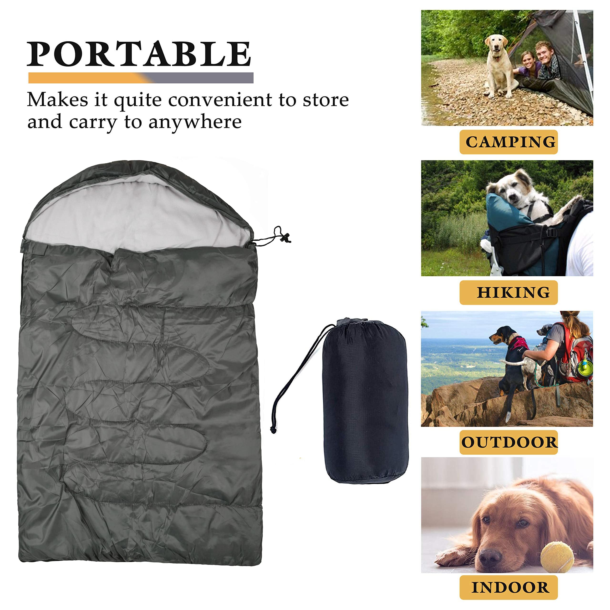OROOTL Hundeschlafsack mit Aufbewahrungstasche, tragbar, wasserdicht, Camping-Hundebett, Matratze, Haustierunterlage für Auto, Kiste, Sofa, Reisen, Camping, Wandern, Rucksackreisen, Welpenbett,