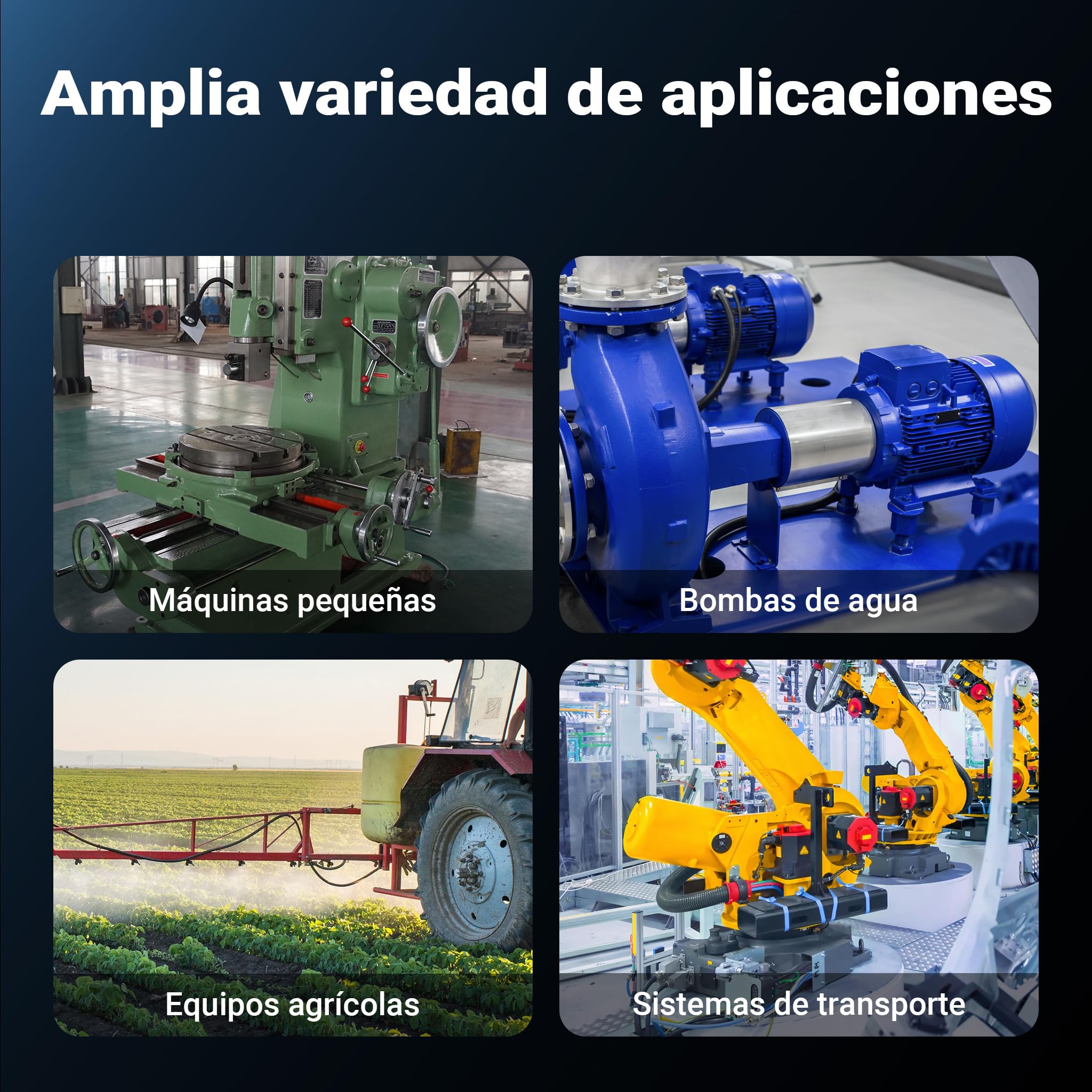 Wiltec Motor eléctrico monofásico 0,37 kW 0,5 CV diseño compacto, robusta carcasa de aluminio, motor de 1400 rpm para uso doméstico, industrial y agrícola, uso versátil