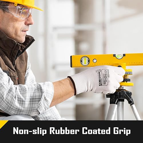 Miniatura 4 de COOLJOB Paquete de 1260 pares de guantes de trabajo de seguridad a granel con revestimiento de poliuretano de agarre, guantes de punto sin costuras