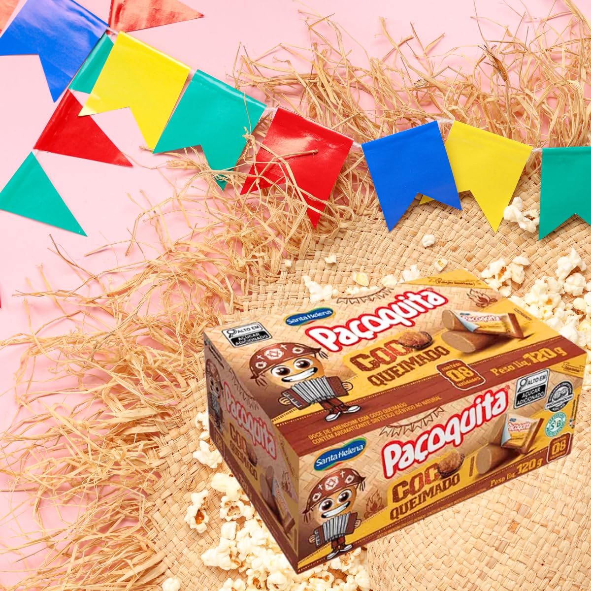 Paçoquinha Paçoquita Paçoca Cocada Sabor Coco Queimado Santa