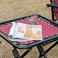 Vista 8 de Outsunny Juego de sillas Zero Gravity con mesa auxiliar, silla reclinable plegable con portavasos y almohadas, sillas de salón ajustables