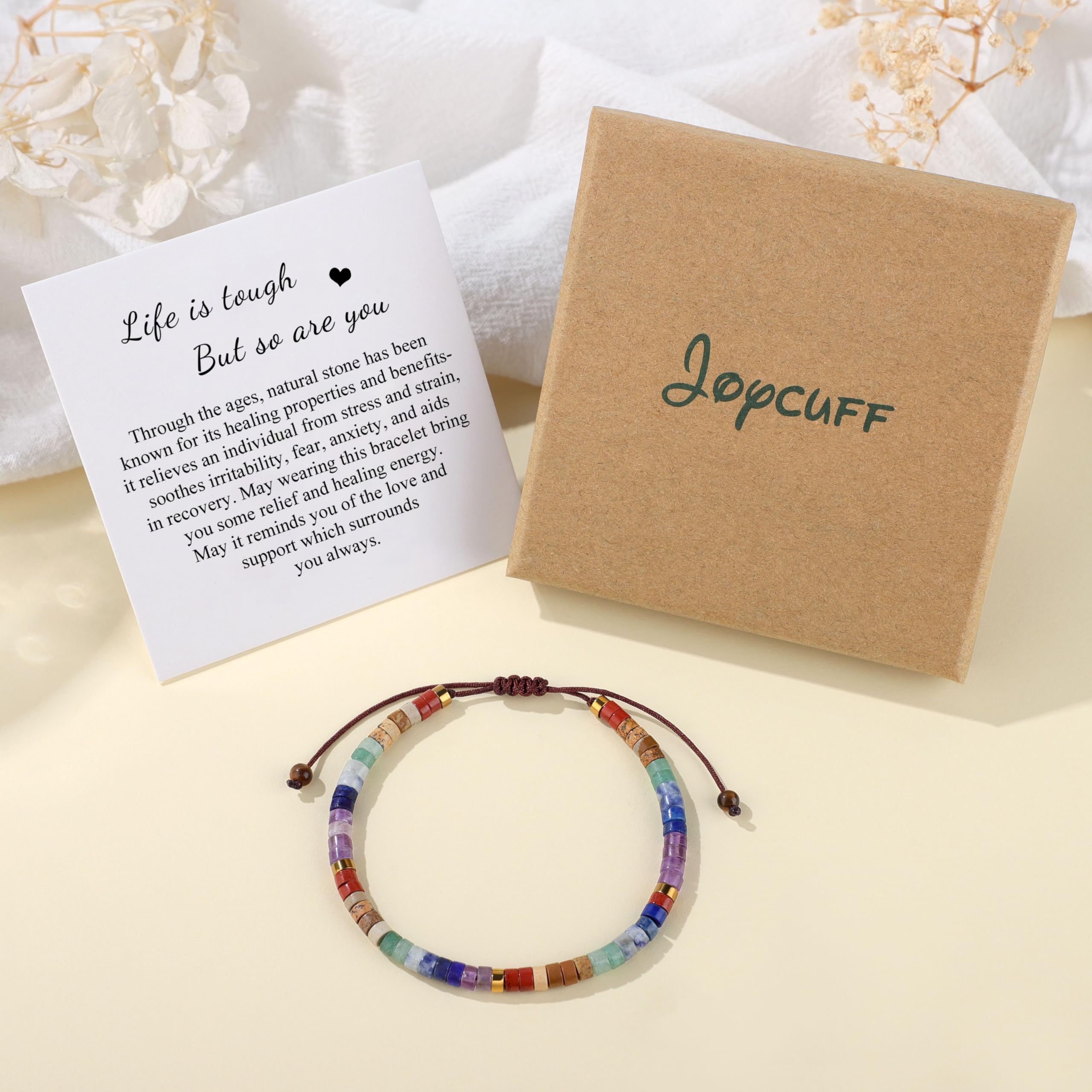 JoycuFF Inspirational Gifts for Women Get Well Soon Thinking of you Gift for Women Healing Natural Stone Bracelets
