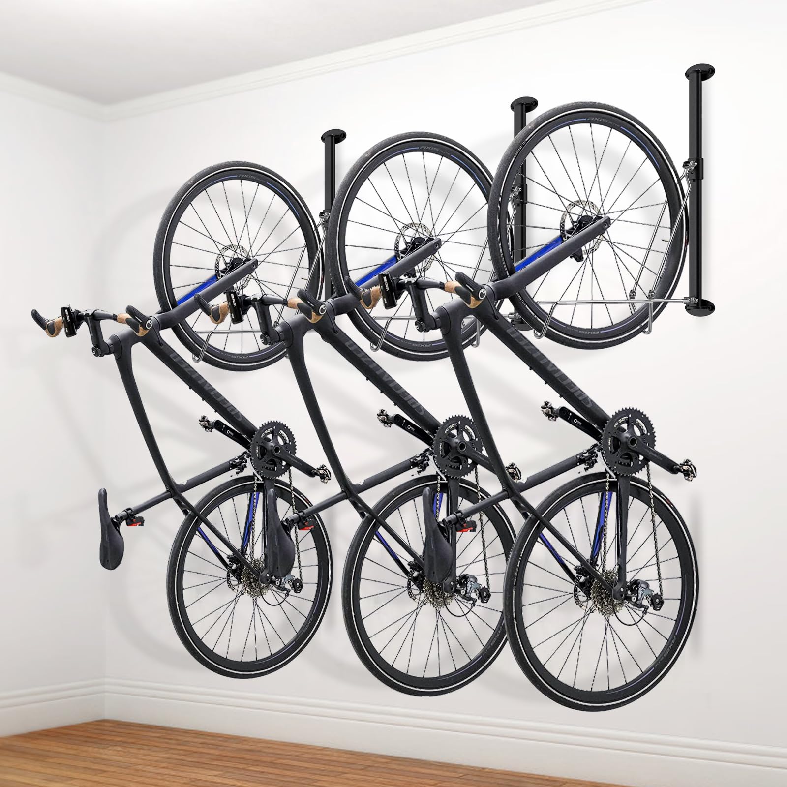 Insaga Fahrradständer – Fahrrad Wandhalterung ohne Schweres Heben für Rennräder, Hybridräder, Trägt 35 kg, Höhenverstellbar Für 50-80cm Reifen, Klappbare Wandmontage für Platzsparende Aufbewahrung