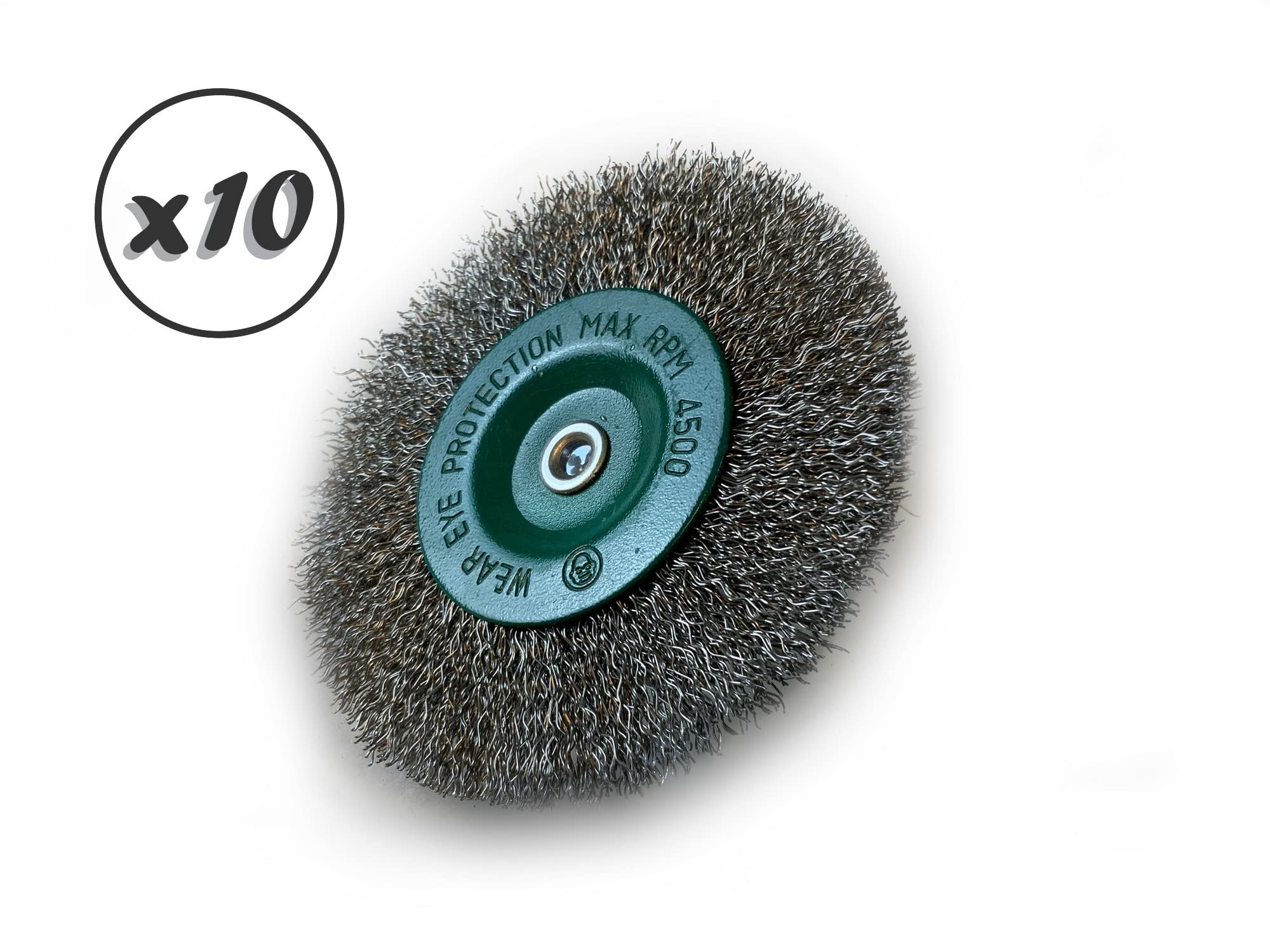 Kibros Lot 10 brosses circulaires tige Ø 100 mm inox souple 8 mm