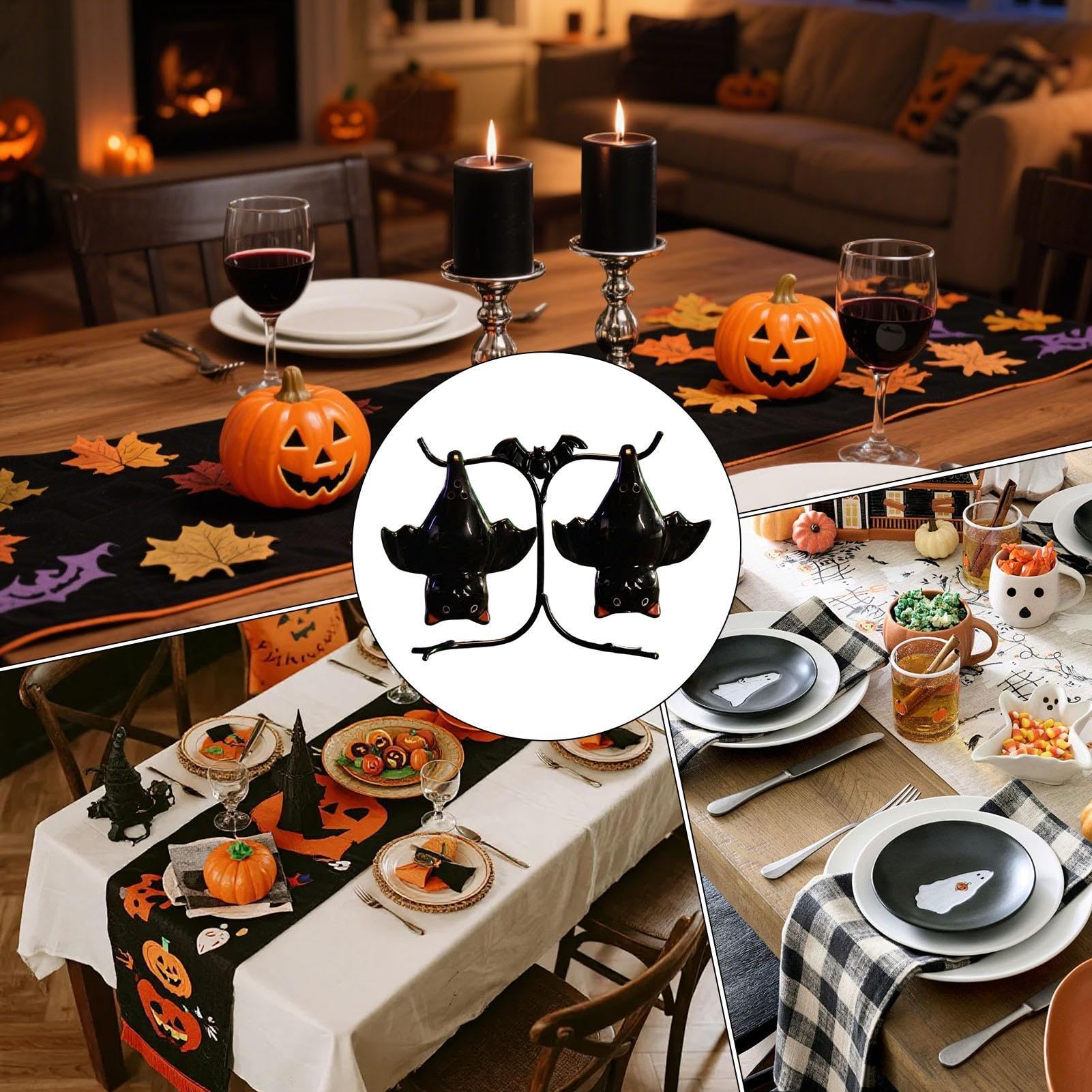saliera e peperiera Portacondimenti a Forma di di Halloween | Set di shaker da sale e pepe per cucina, tavolo, barbecue, camper, casa colonica, dormitorio, casa