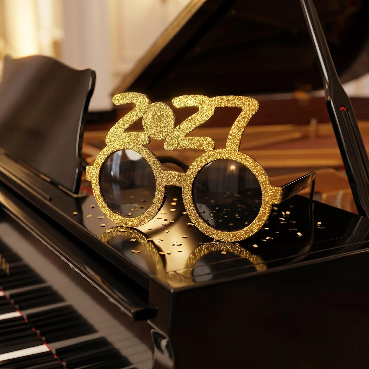 4pcs 2027 Number Shaped Glasses Photo Booth Props for New Year and Graduation Parties, Plastic Material Eyewear Enhances Group Fun for Photos