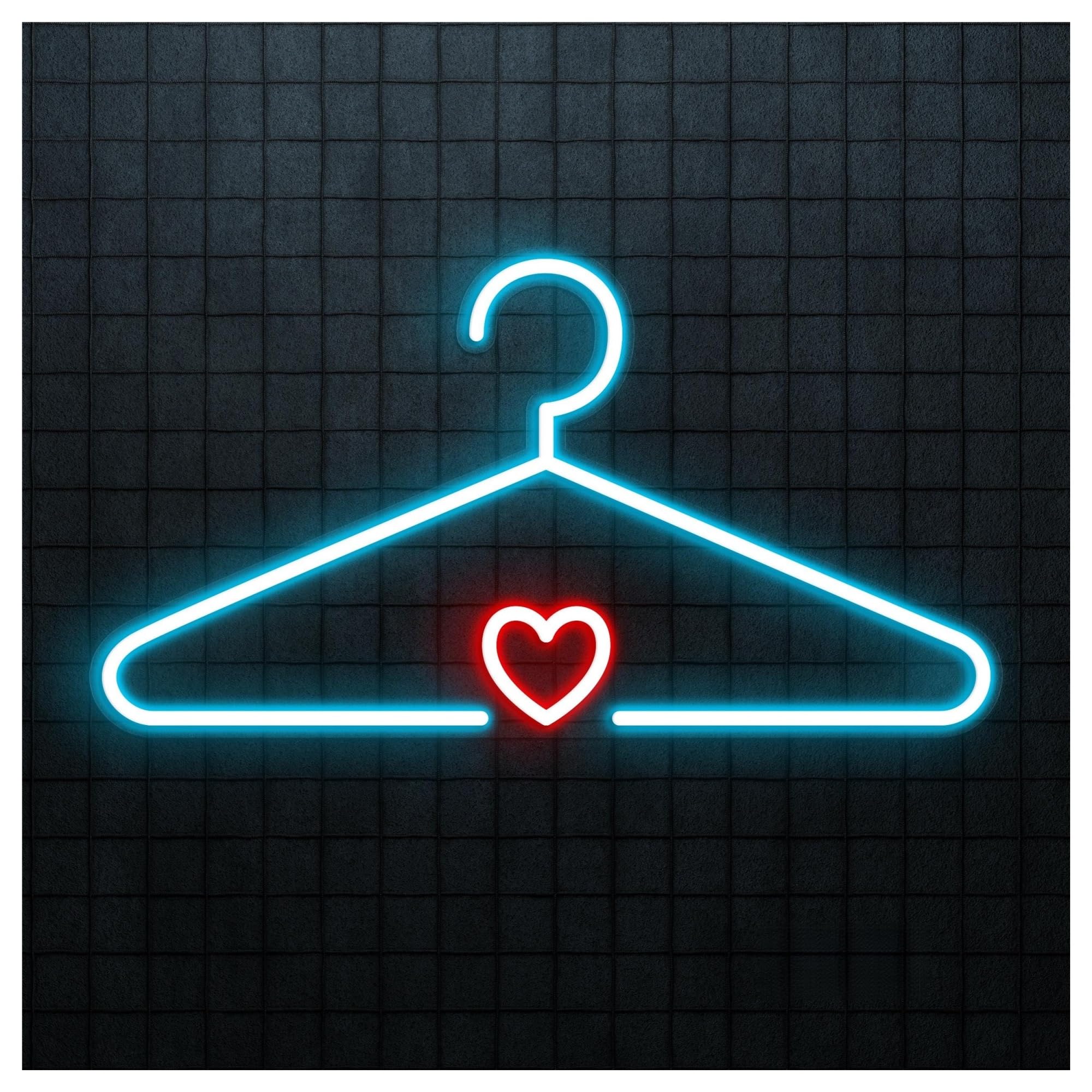 Rongch Ice Blue+Red Hanging Art Signs Hanger Love Neon Sign, Suitable For Brand Shop Decor With Brightness Adjustable 38Cm(Ice Blue+Red)