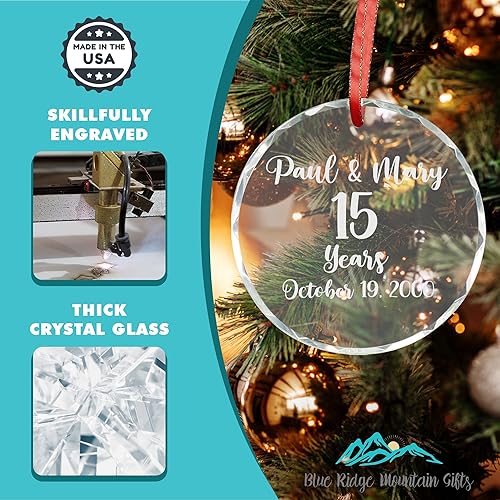 Miniatura 5 de Adornos de Navidad personalizados decoración de Navidad, adorno de cristal de cristal, adorno de Navidad de año de boda, decoración personalizada de