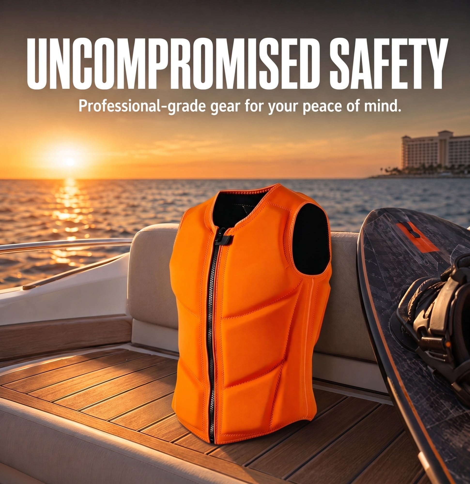 Chaleco de Natación para Adultos y Niños, Chaqueta de Flotación de Neopreno de Alta Flotabilidad, Equipo de Snórkel con Cremallera Frontal para Kayak, Paddle Surf y Surf