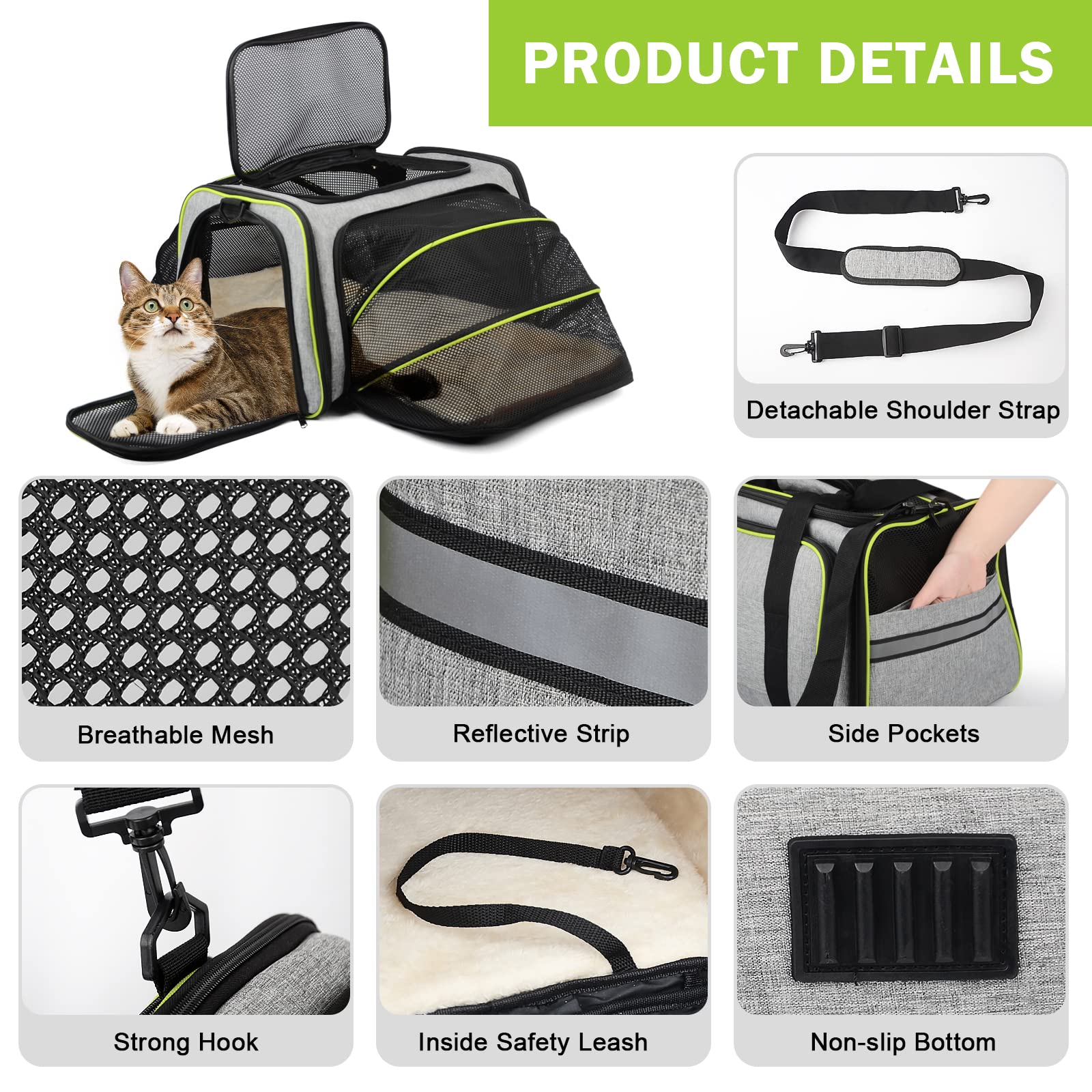 Trasportino Gatto Pezzo Borsa Da Viaggio Grande Per Animali