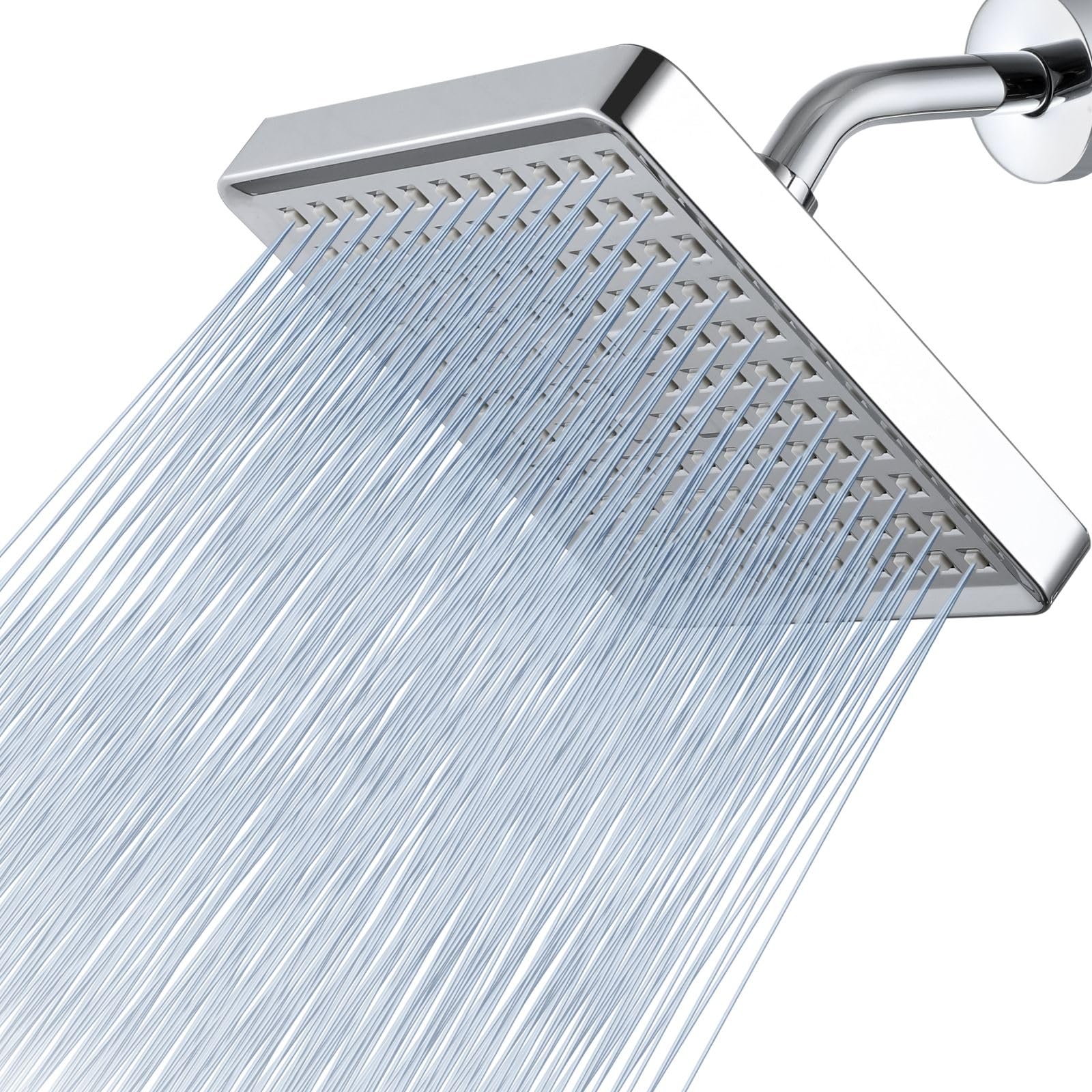 Voolan High Pressure Rain Shower Head - Luxury Modern Look - The Adjustable Replacement For Your Bathroom Showerhead - 6