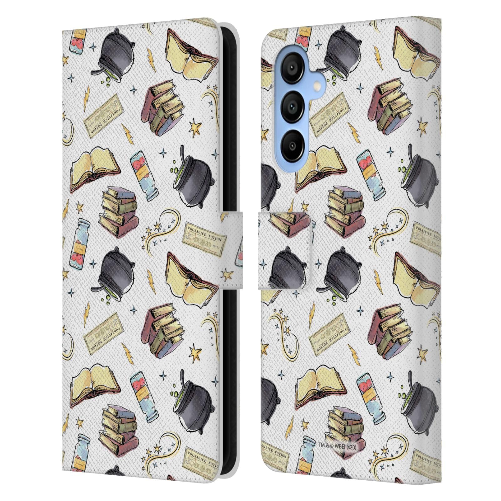 Head Case Designs Officially Licensed Harry Potter Hogwarts Pattern Deathly Hallows XIII Leather Wallet Case Compatible with Samsung Galaxy A16 5G