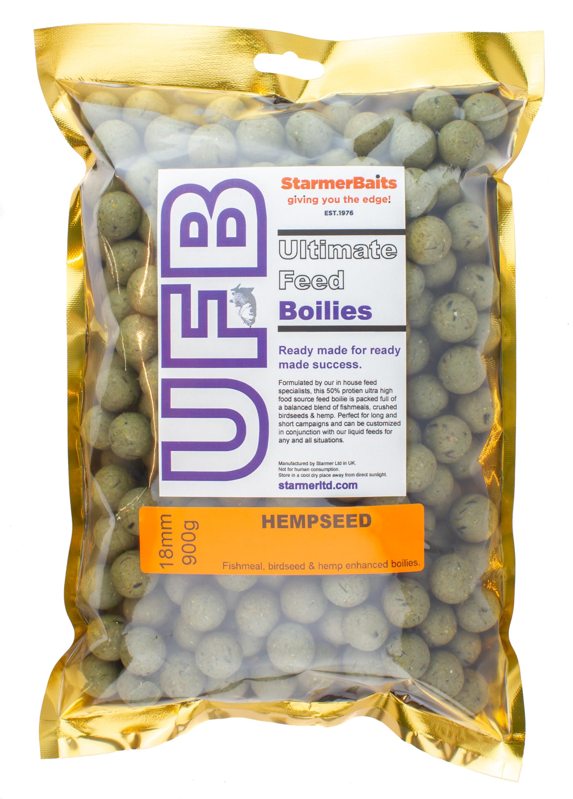 starmerbaits Ultimate feed boilies / 18mm / 900g / Hempseed