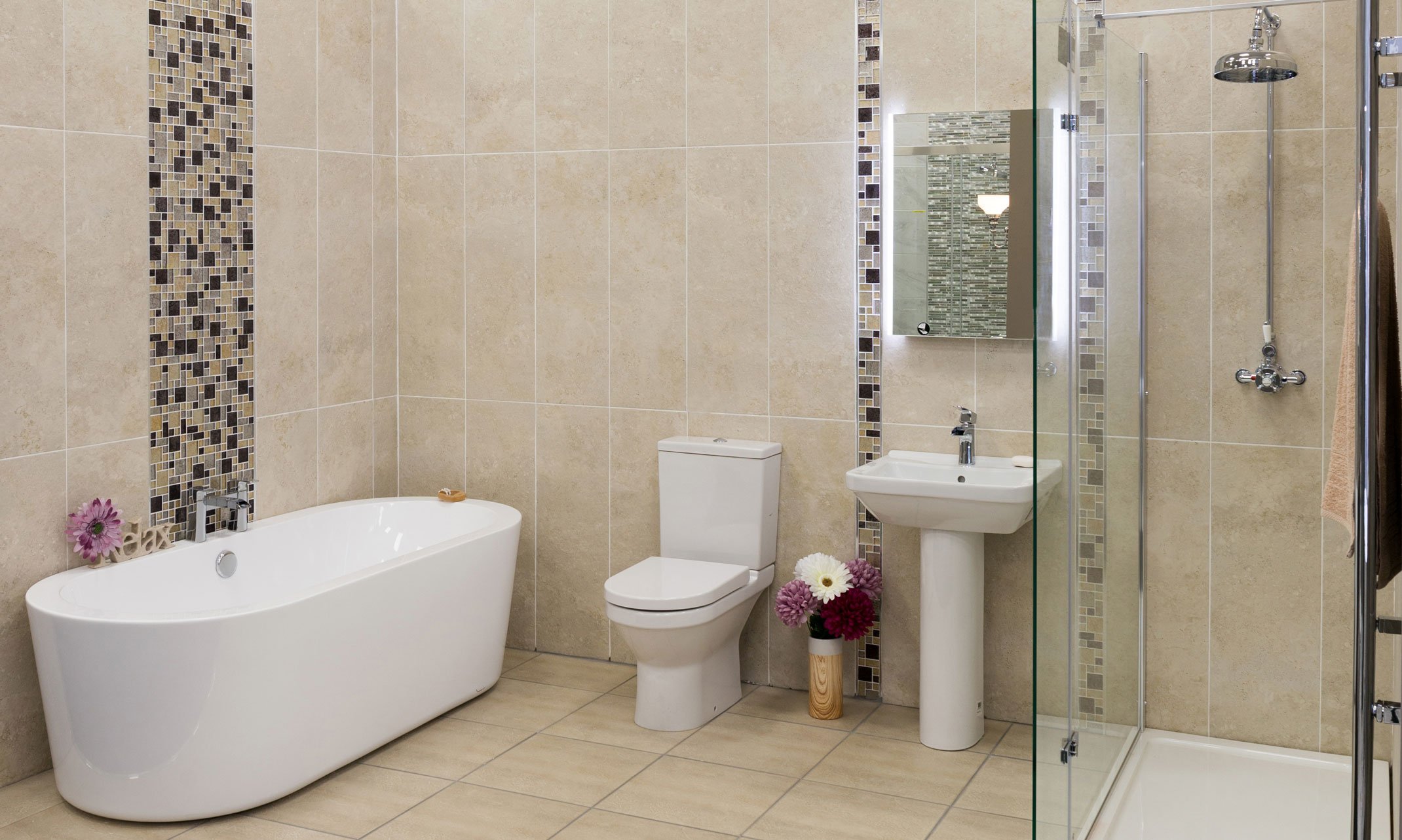 The Bath People Ivory Straat Floor Ceramic Tile 420 X 420Mm